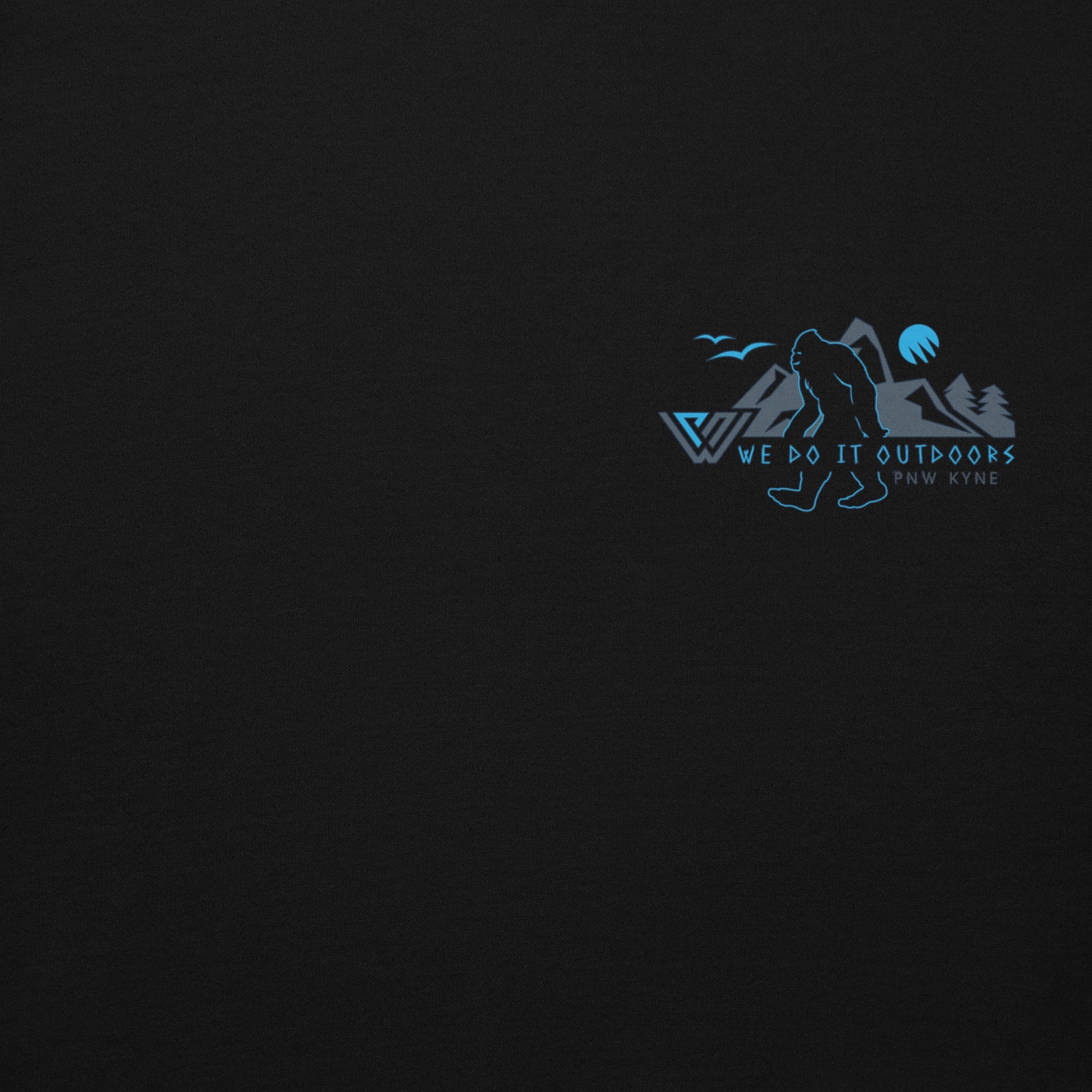 Bigfoot Wisdom Pullover Hoodie - Black - Closeup Front