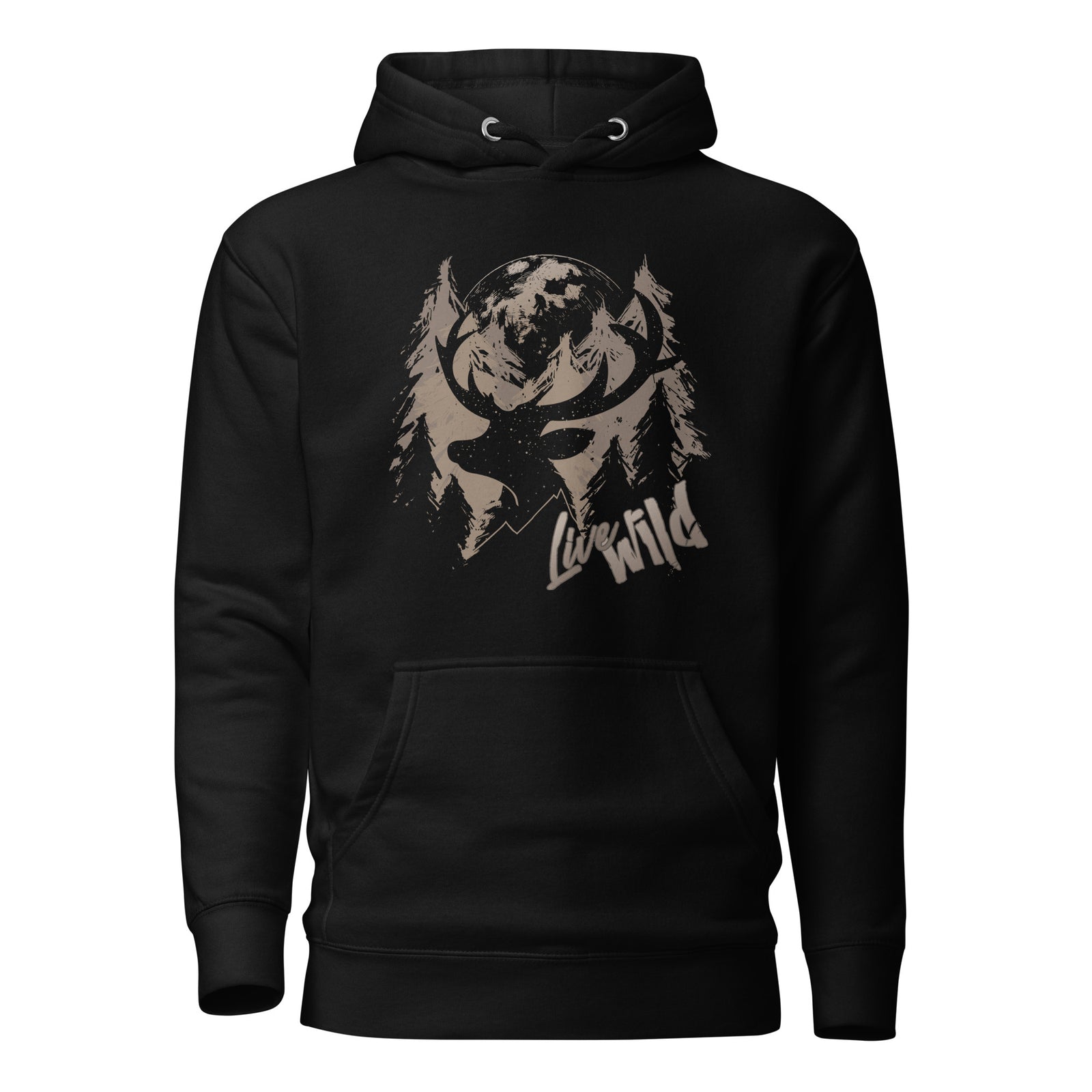 Live Wild Deer Pullover Hoodie - Front