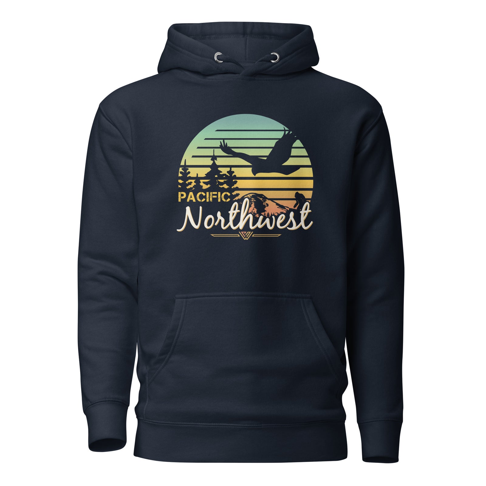 PNW Sunset Pullover Hoodie - Front - Navy