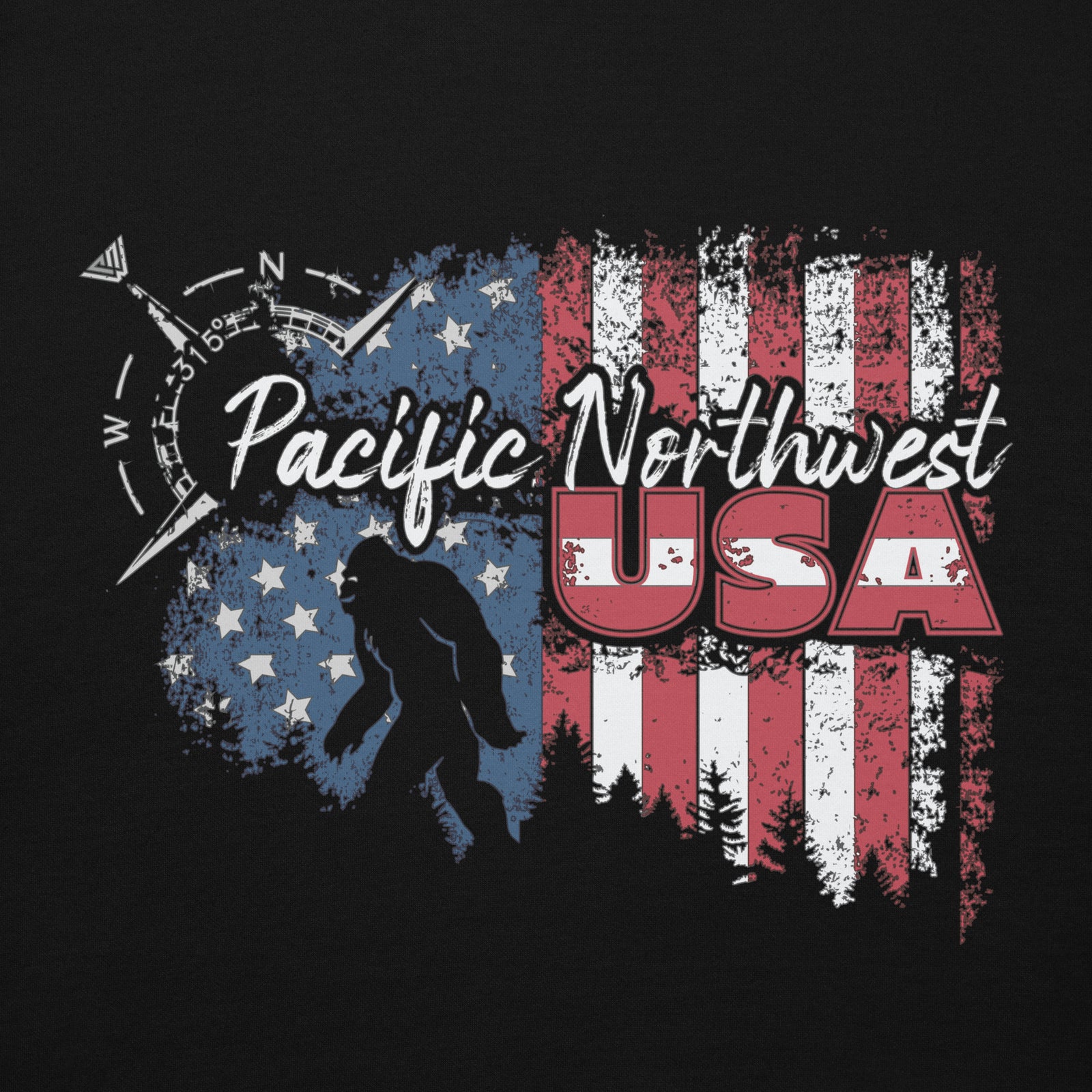 Pacific Northwest USA Pullover Hoodie - Closeup