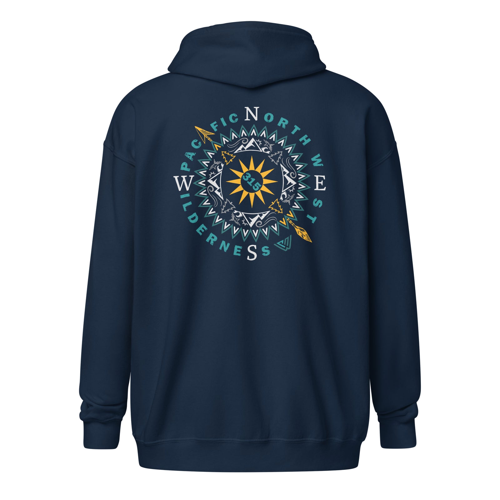Sun 'n Peaks Compass Zip Hoodie - Navy - Back