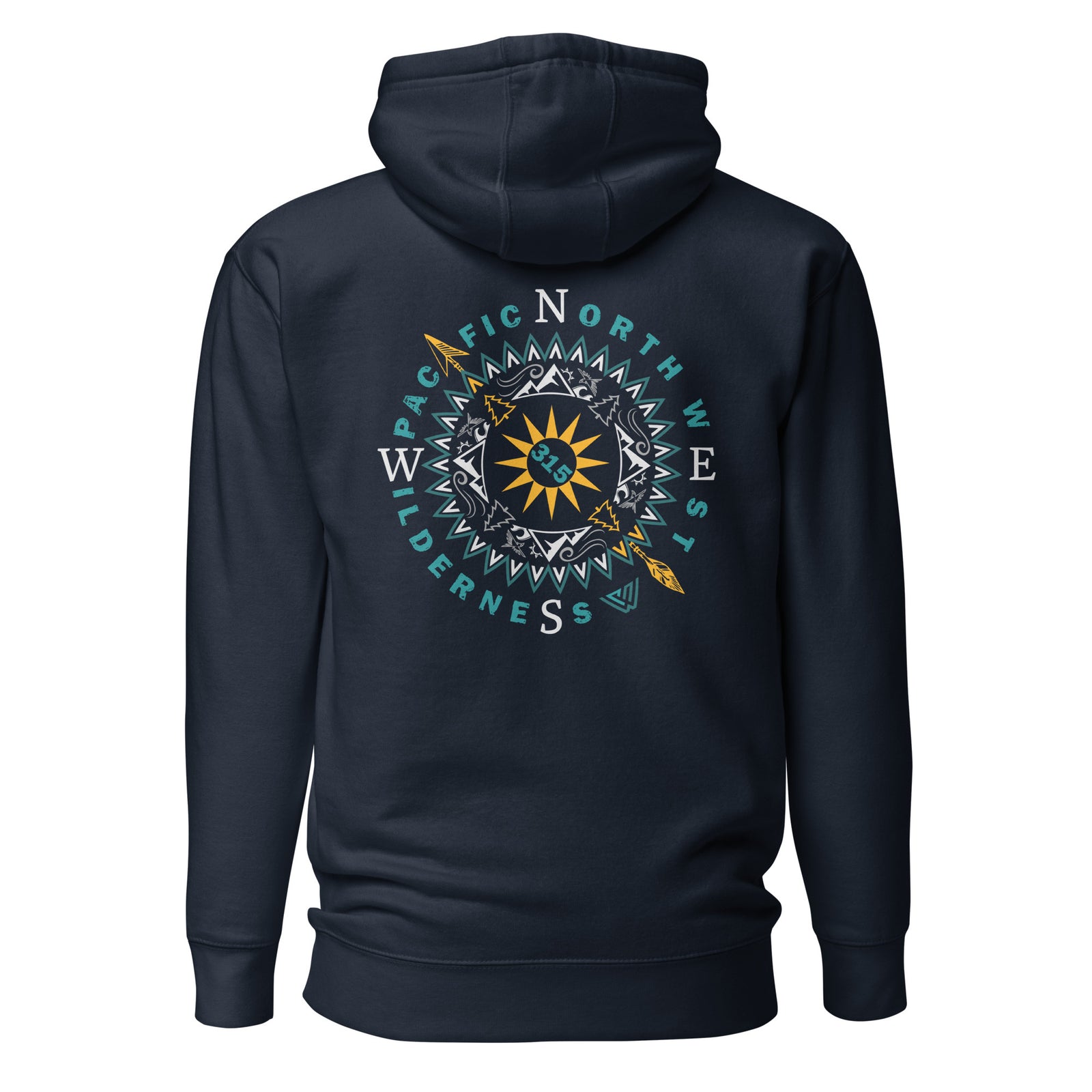 Sun n Peaks Compass Pullover Hoodie - Navy - Back