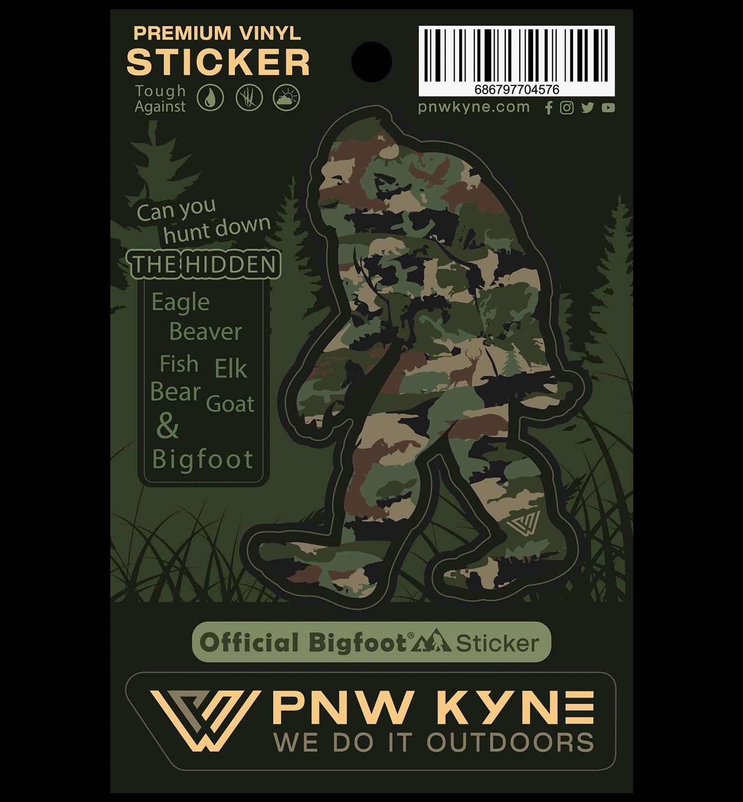 Camo Bigfoot Sticker Sheet
