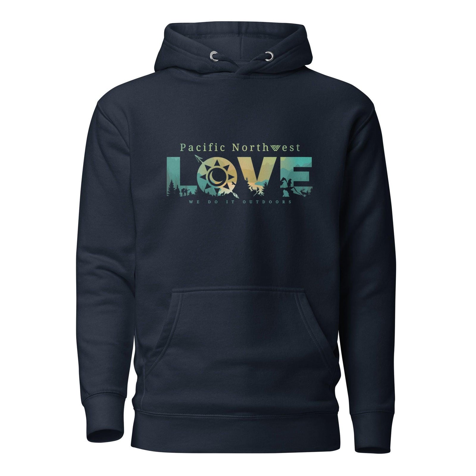 Pacific Northwest LOVE Pullover Hoodie - Navy - Front