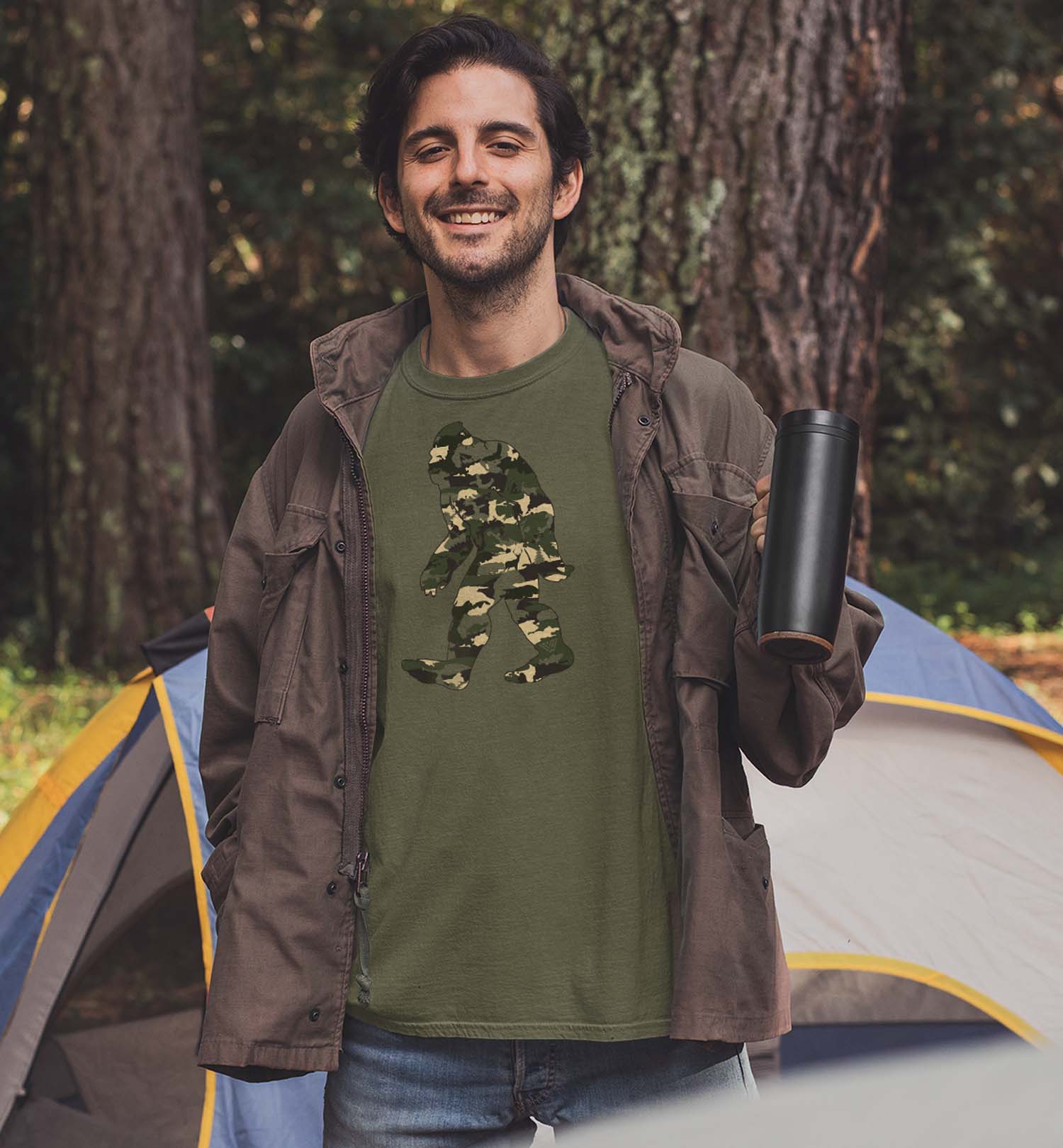 Bigfoot Shirt - Camo - Short Sleeve - Lifestyle Image