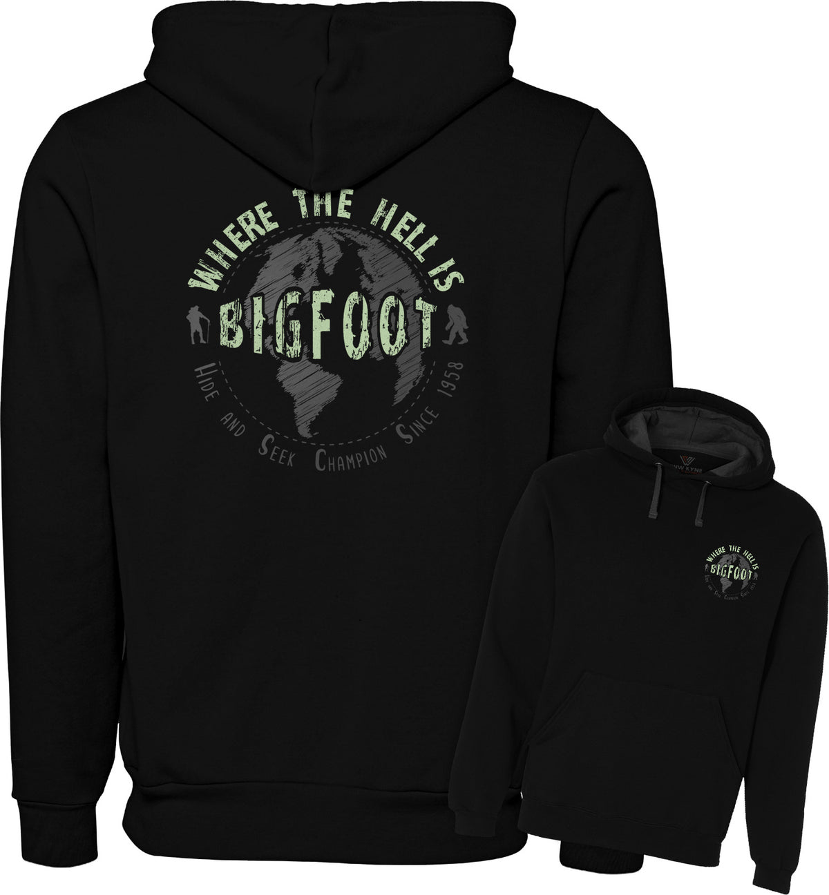 Bigfoot Sweatshirt - Hide &amp; Seek Champion - Pullover Hoodie - Combined - Black FotL