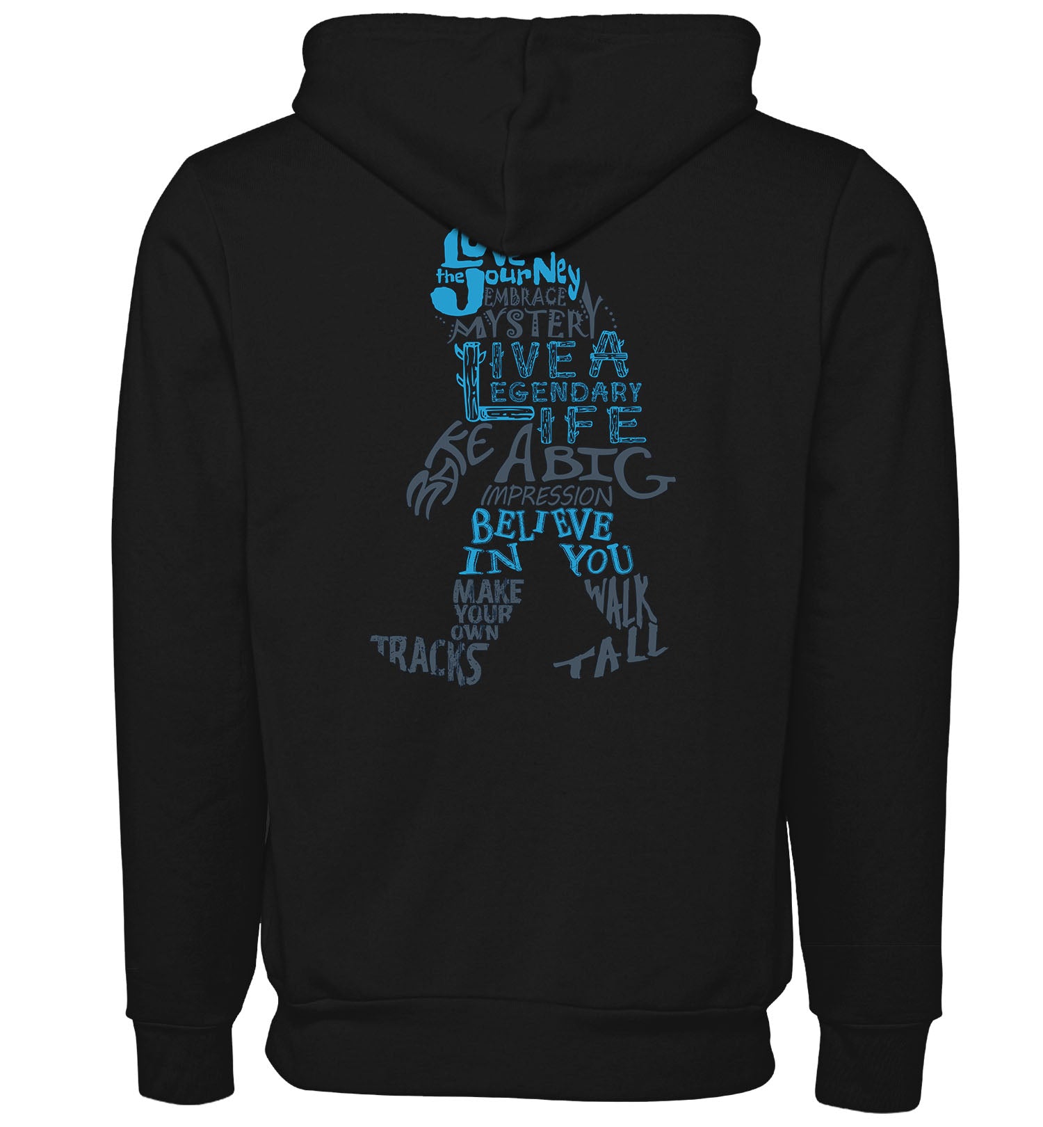 Bigfoot Sweatshirt - Wisdom - Zip Hoodie - Back - Blues