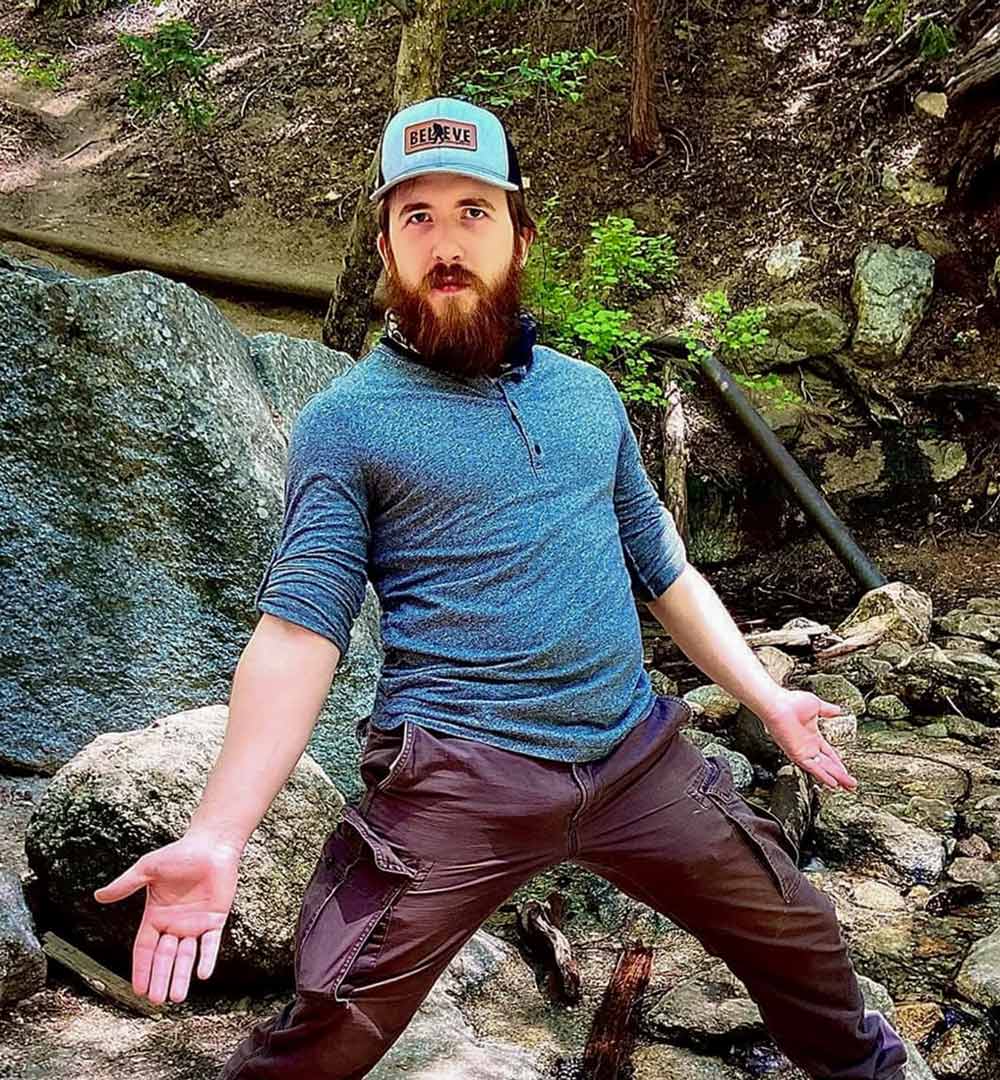 Bigfoot Hat - Believe Trucker Snapback - Heather Grey/Black Lifestyle