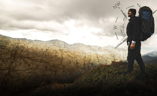 315 Degrees USA - Hiker standing on a ridge - PNW Life Header Image