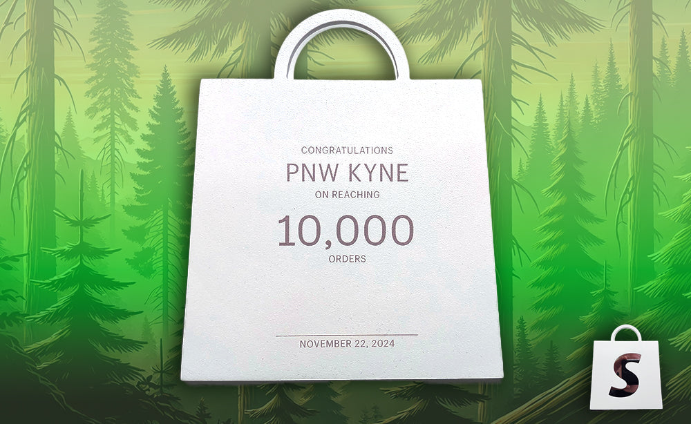 PNW KYNE 10,000 orders on Shopify award