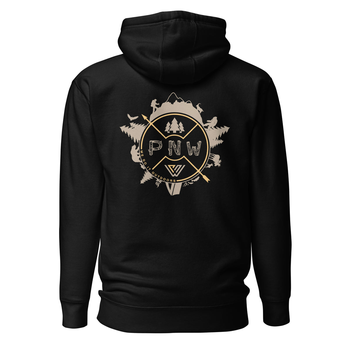 Around the PNW Pullover Hoodie - Black - Back