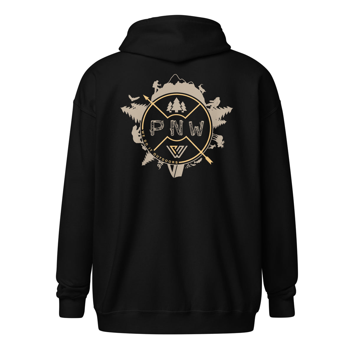 Around the PNW Zip Hoodie - Black - Back