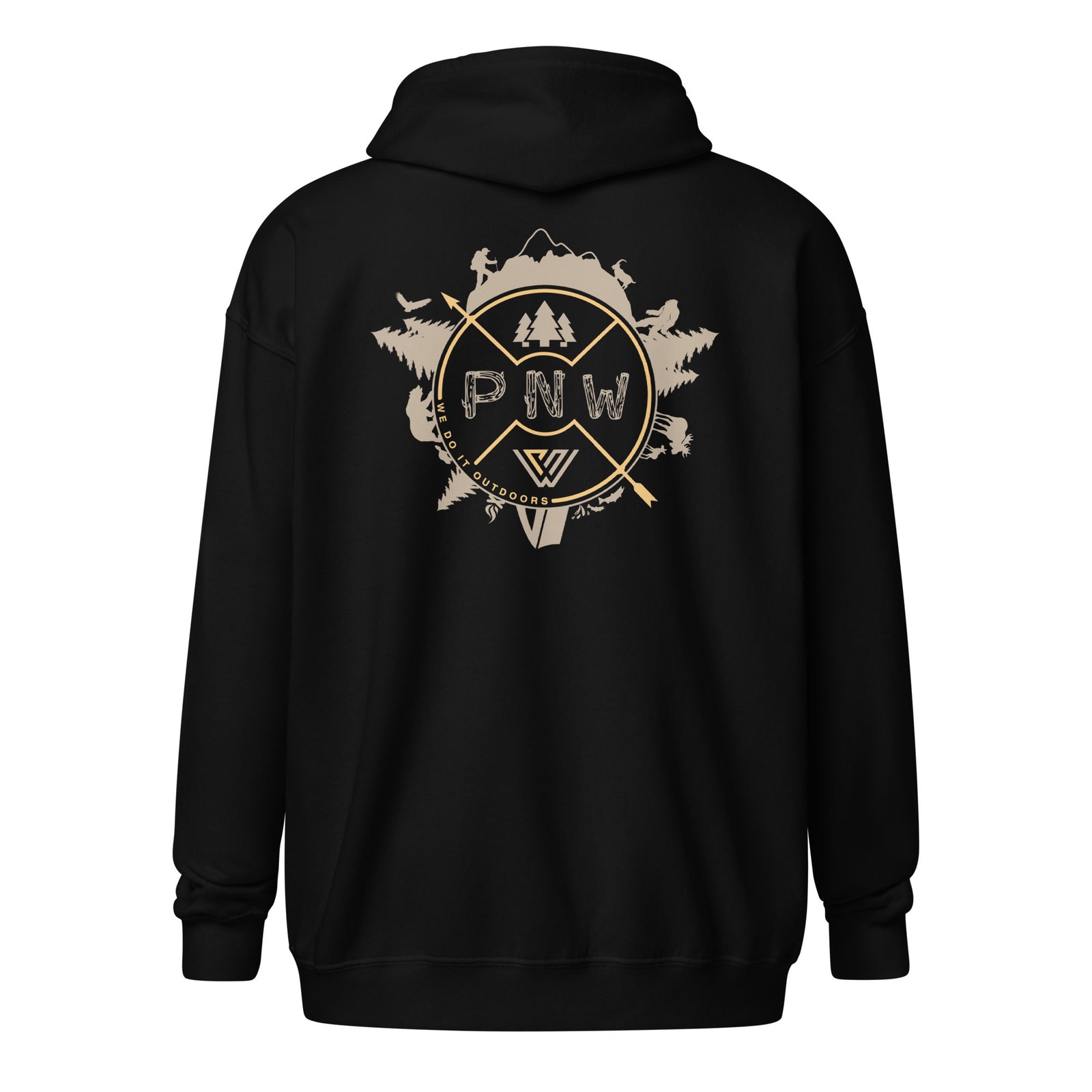 Around the PNW Zip Hoodie - Black - Back
