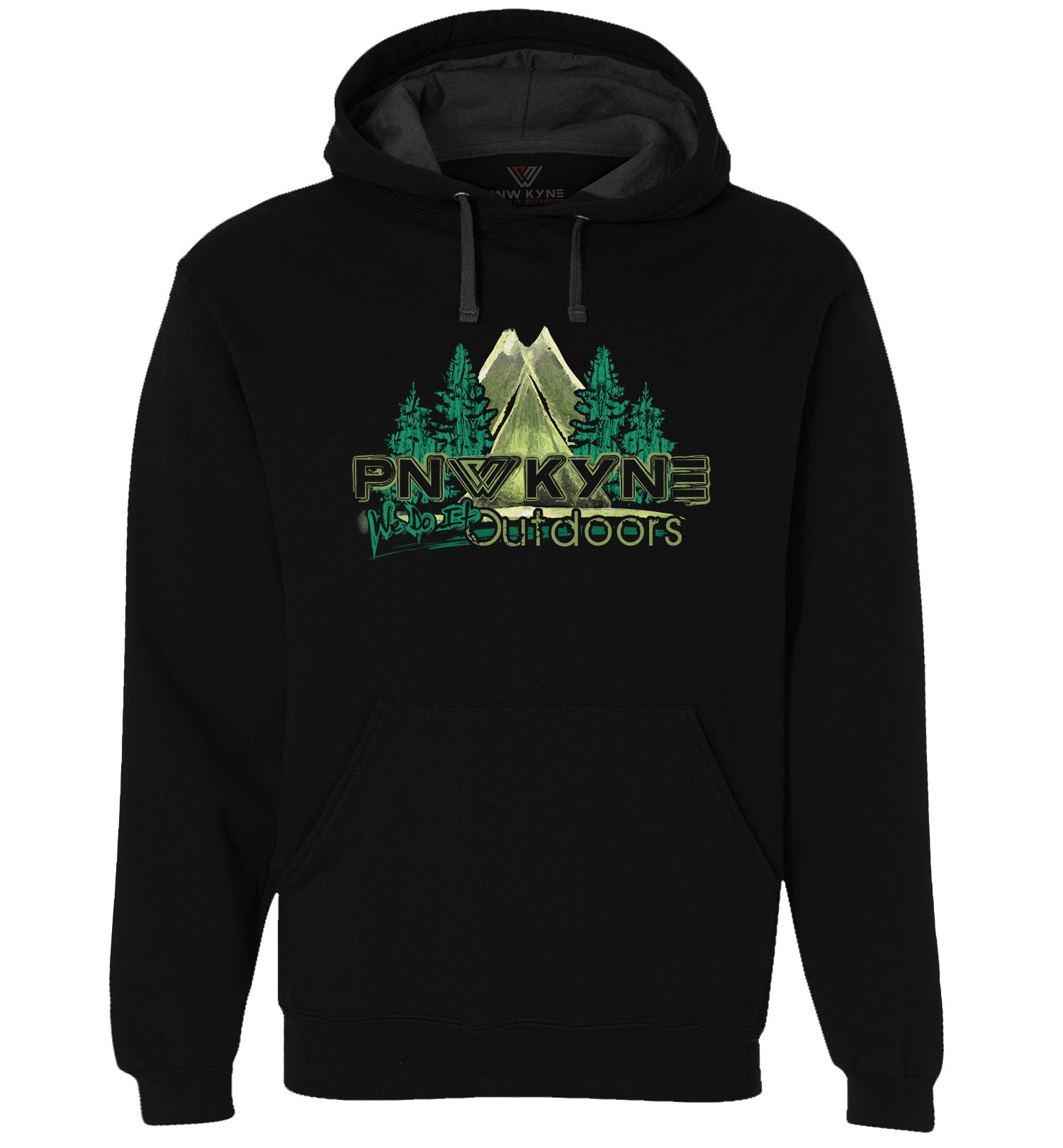 Artsy Outdoors Pullover PNW Hoodie Sweatshirt - Black