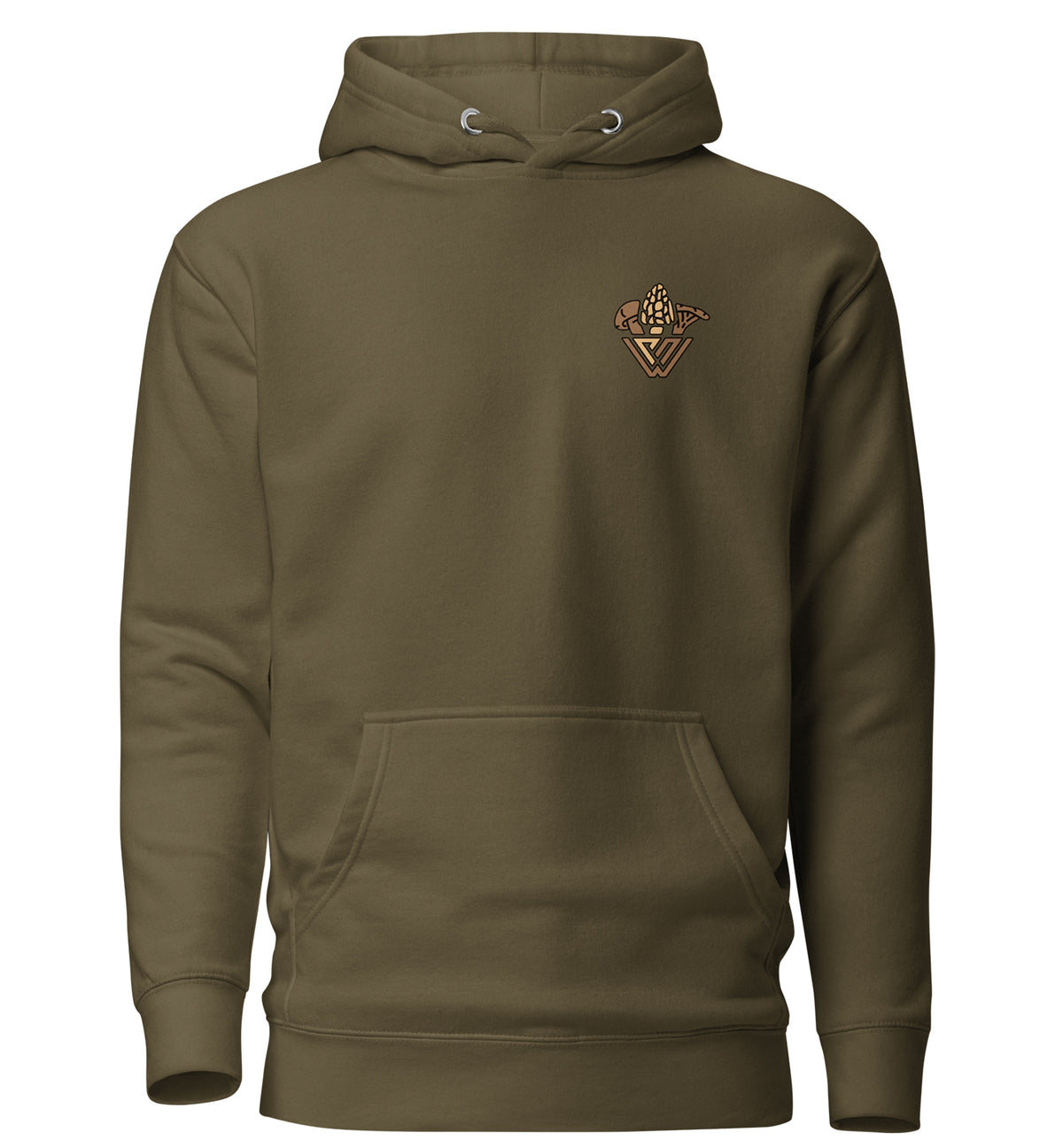 Bigfoot PNW Gold - Military Green Hoodie - Front