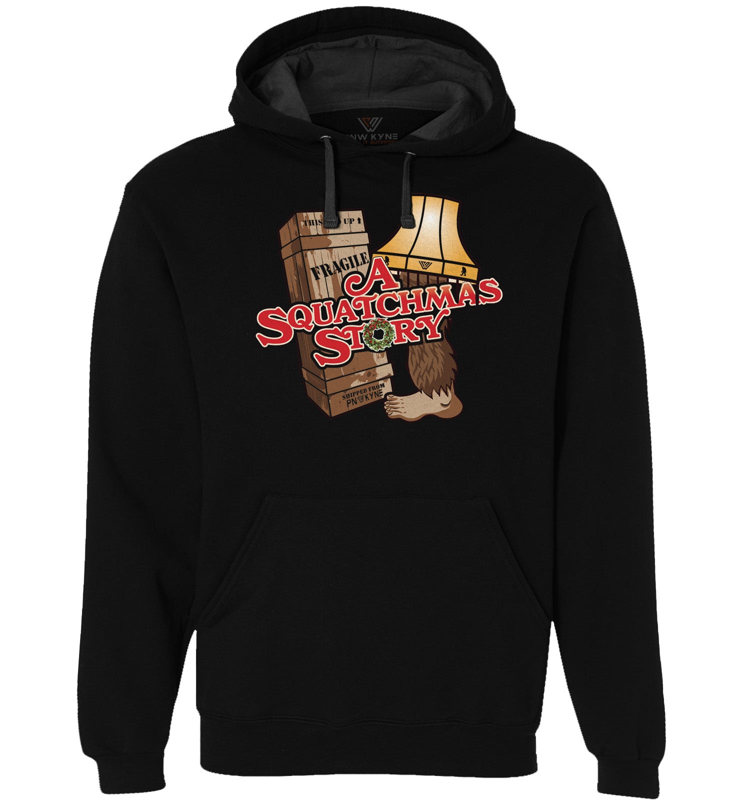 Bigfoot Sweatshirt - A Squatchmas Story - Pullover Hoodie - Front - Heather Maroon