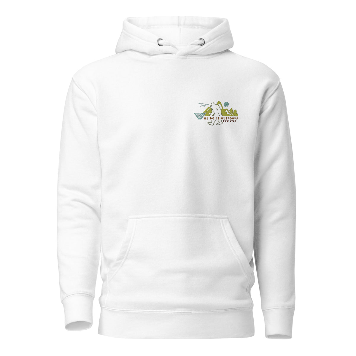 Bigfoot Wisdom Pullover Hoodie - White - Front