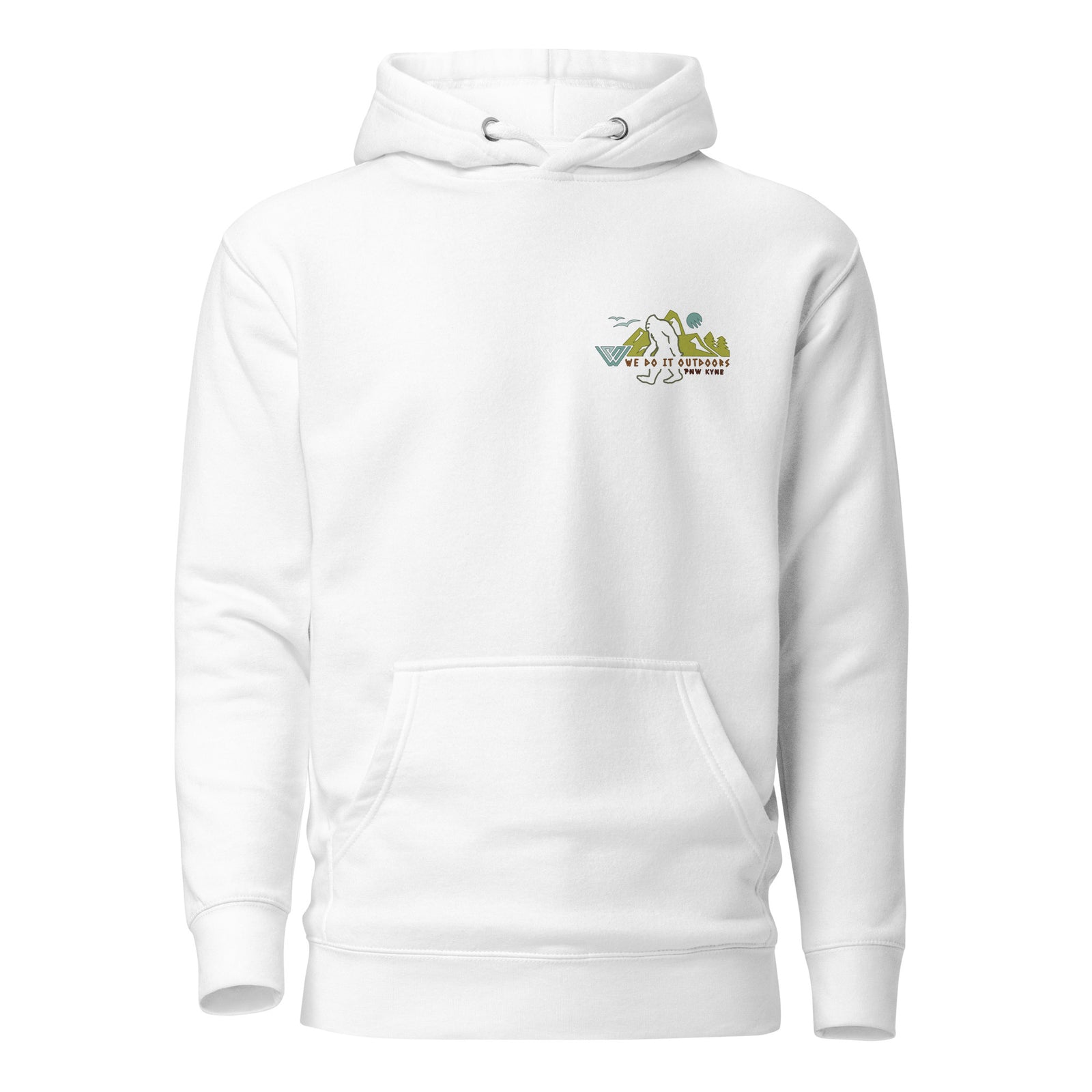 Bigfoot Wisdom Pullover Hoodie - White - Front