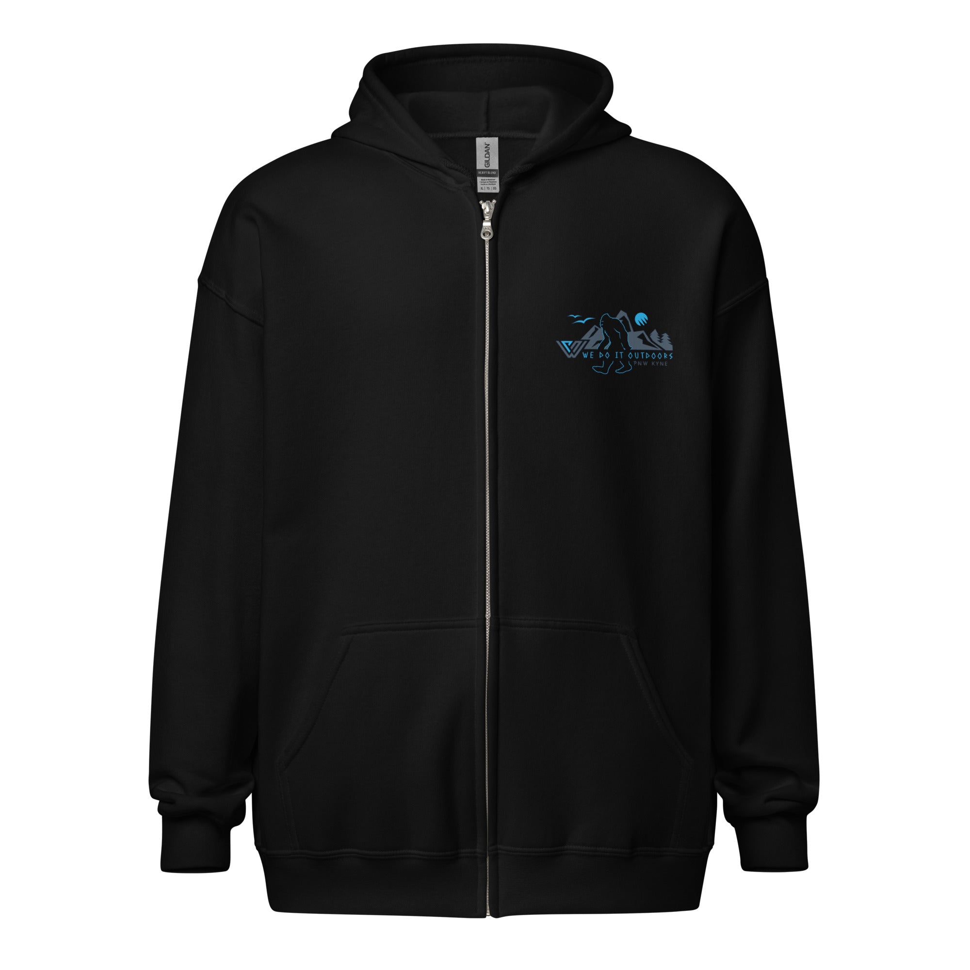 Bigfoot Wisdom Zip Hoodie - Black - Back