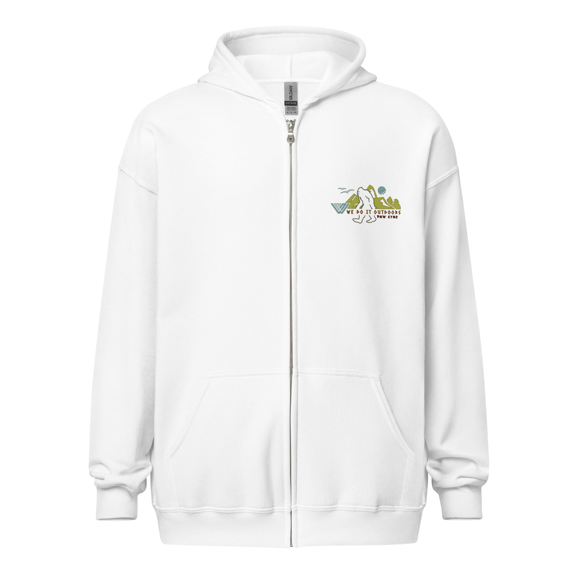 Bigfoot Wisdom Zip Hoodie - White - Front