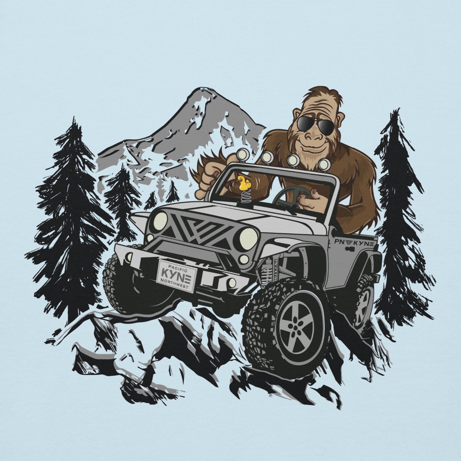 Jeepin' Bigfoot Pullover Hoodie - Blue - Closeup