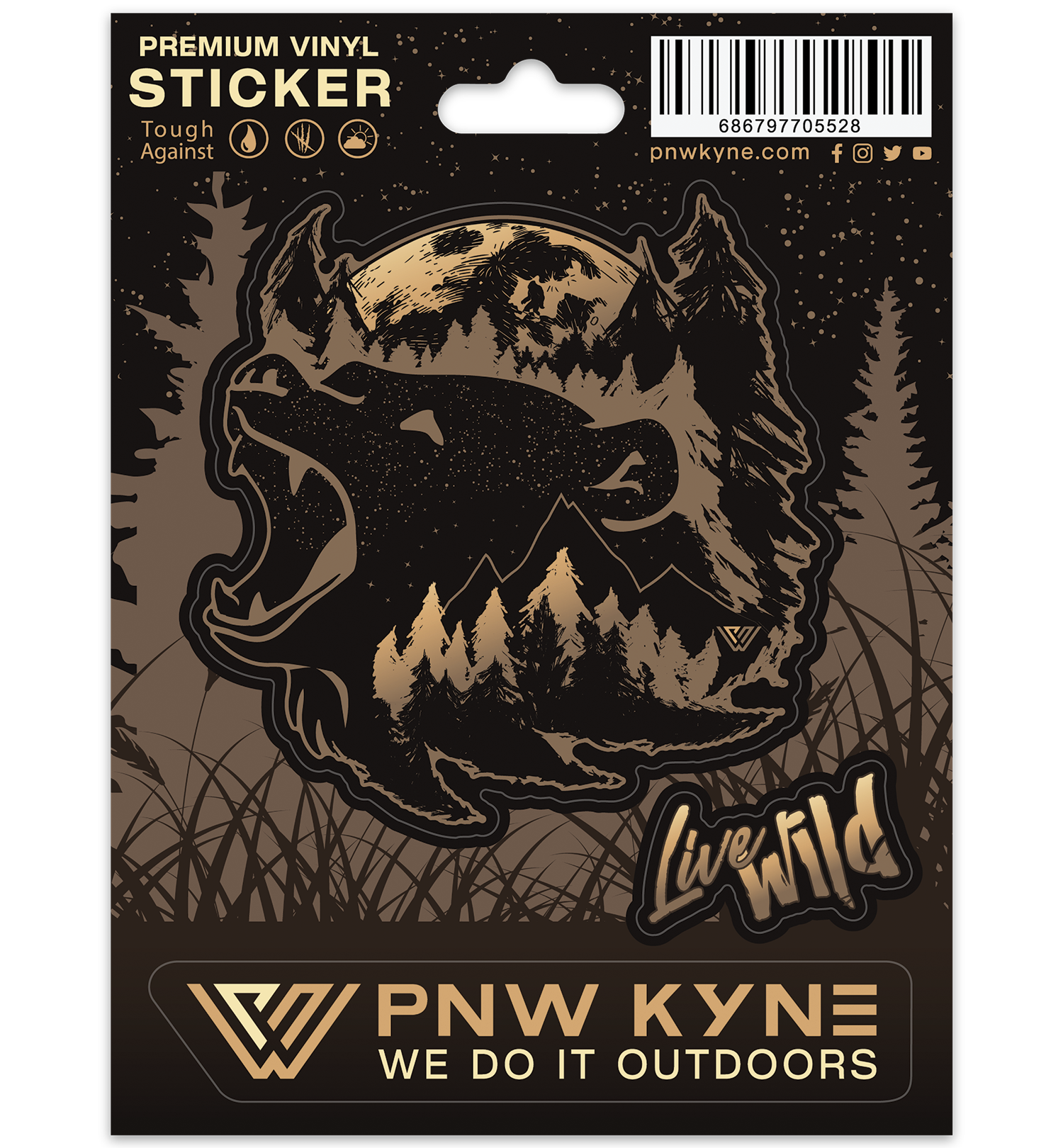 Live Wild Bear Sticker Sheet