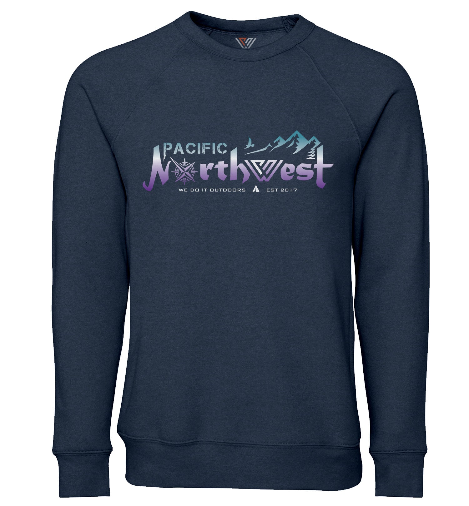 Northwest Skyline Crew Neck Sweatshirt - Heather Navy