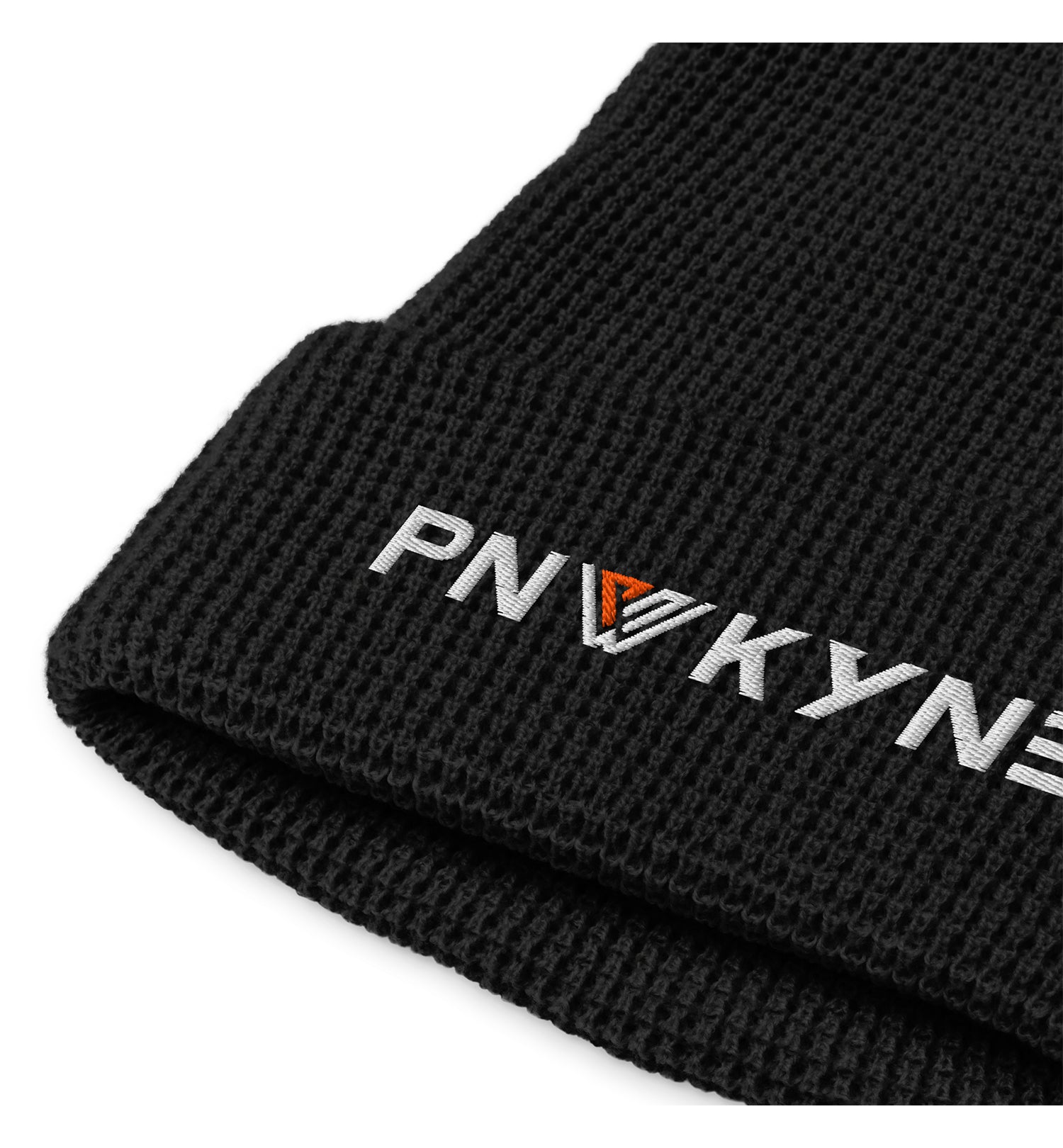 PNW KYNE Logo Waffle Beanie Texture Close Up