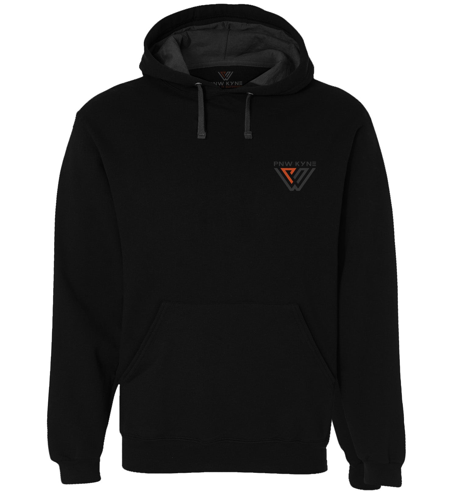 PNW KYNE Pullover Hoodie Sweatshirt - Left - Black with Grey Logo