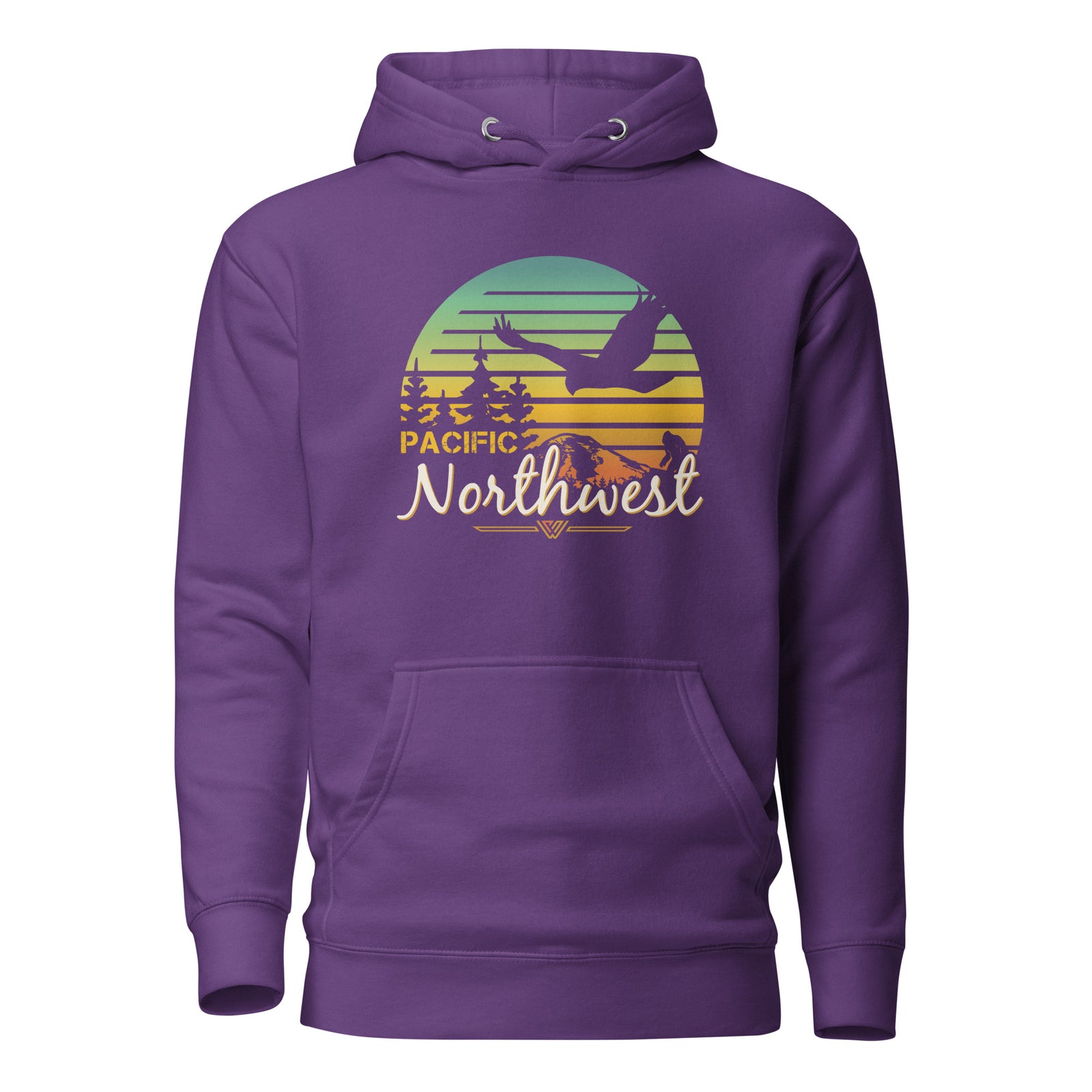 PNW Sunset Pullover Hoodie - Front - Navy