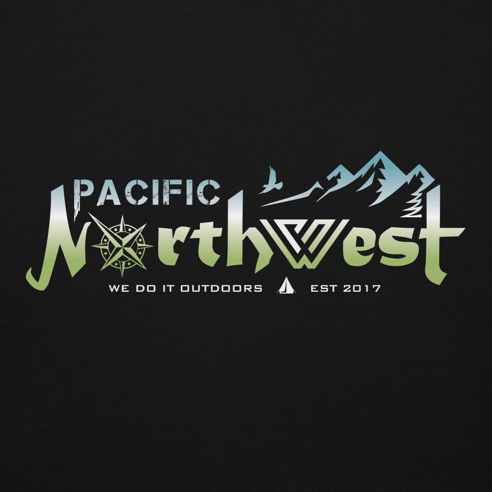 Northwest Skyline Pullover Hoodie - Closeup - Cascadia