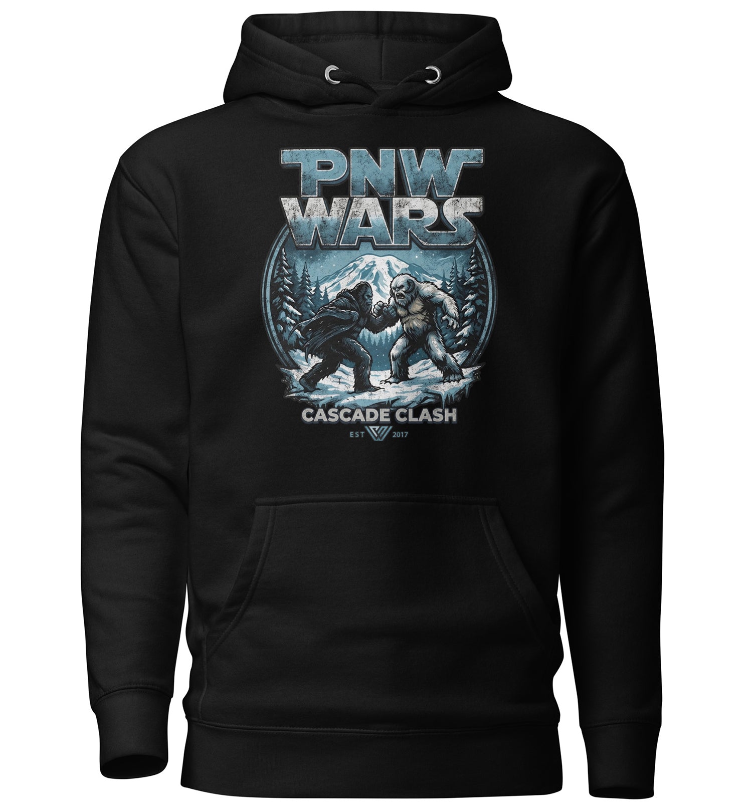 PNW Wars Cascade Clash Pullover Hoodie - Front - Black
