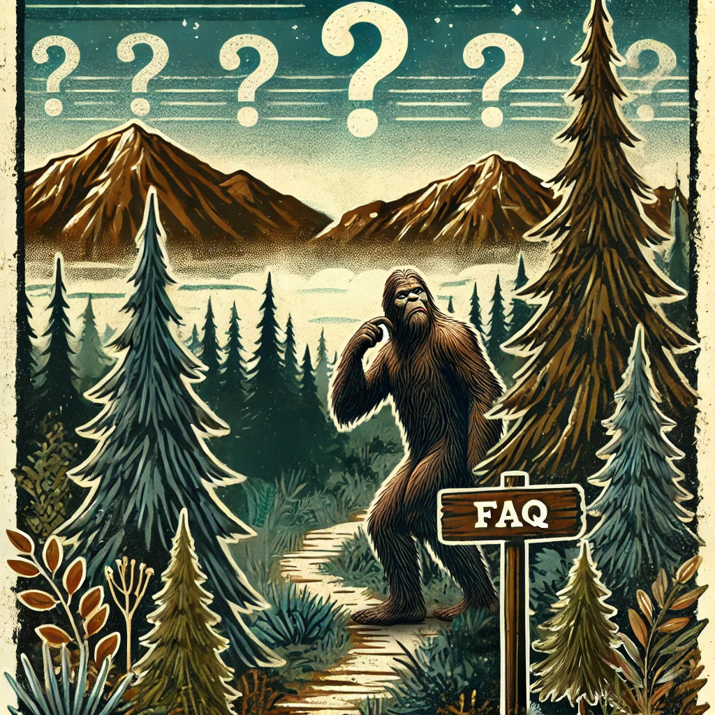 PNW KYNE FAQ image with confused Bigfoot