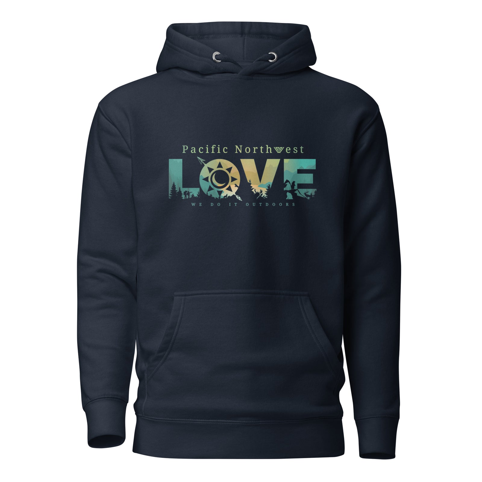 Pacific Northwest LOVE Pullover Hoodie - Navy - Front