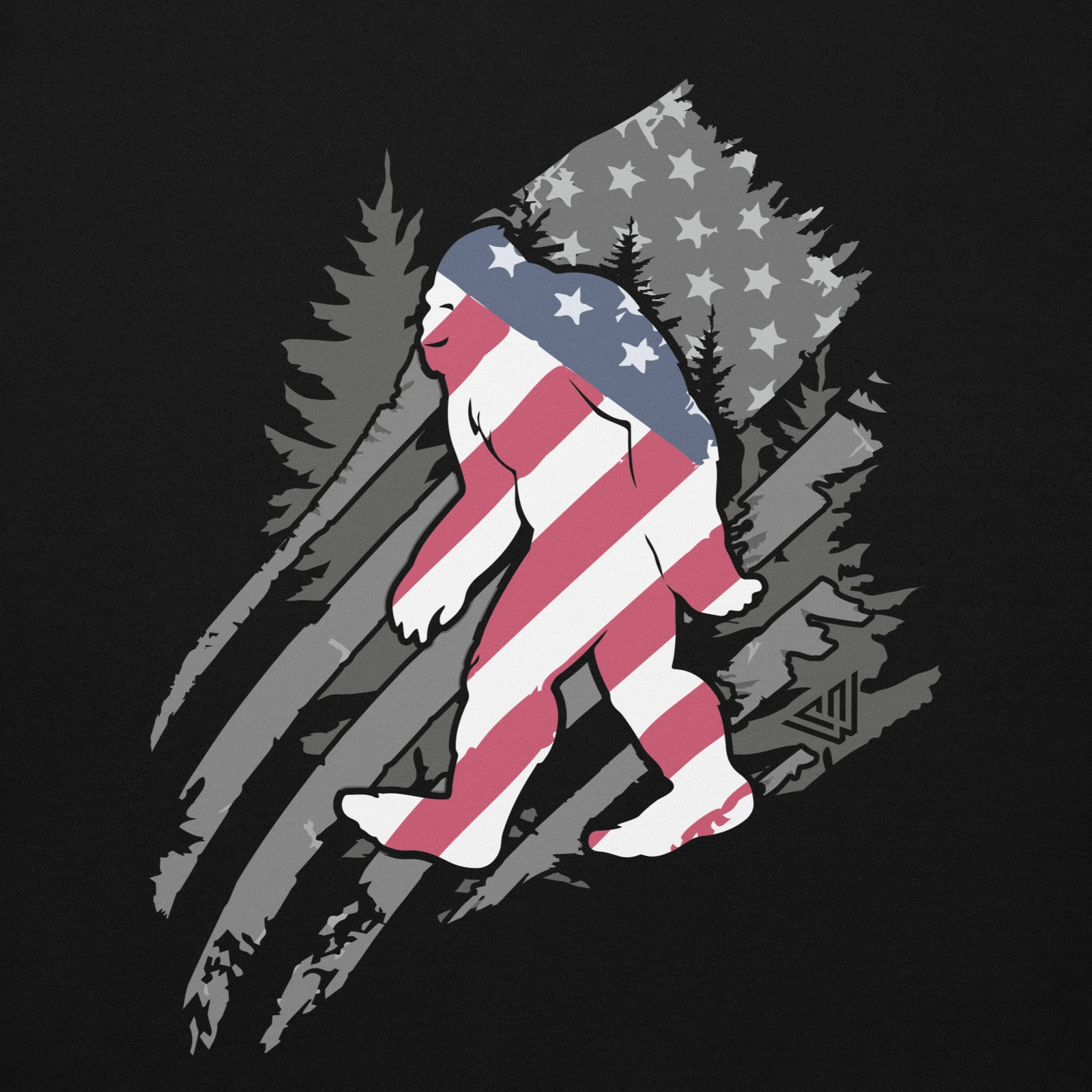Patriotic Bigfoot Pullover Hoodie - Front