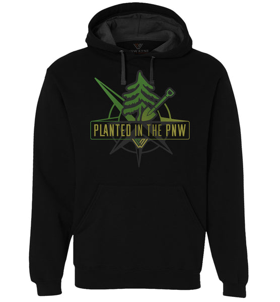 Planted in the PNW Pullover Hoodie Sweatshirt - Black