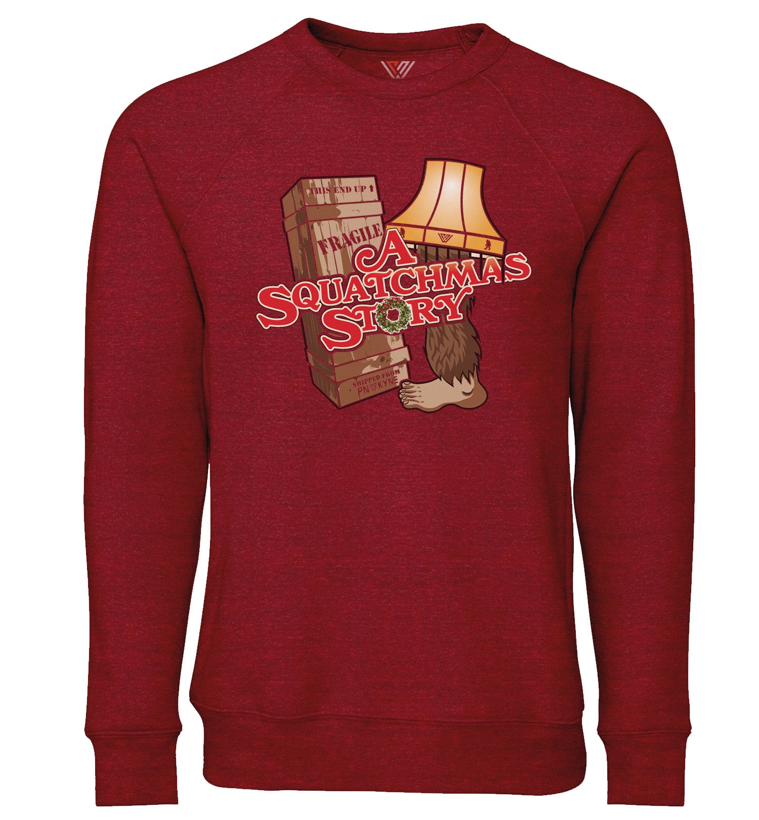 Squatchmas Story Crew Neck Sweatshirt - Cardinal