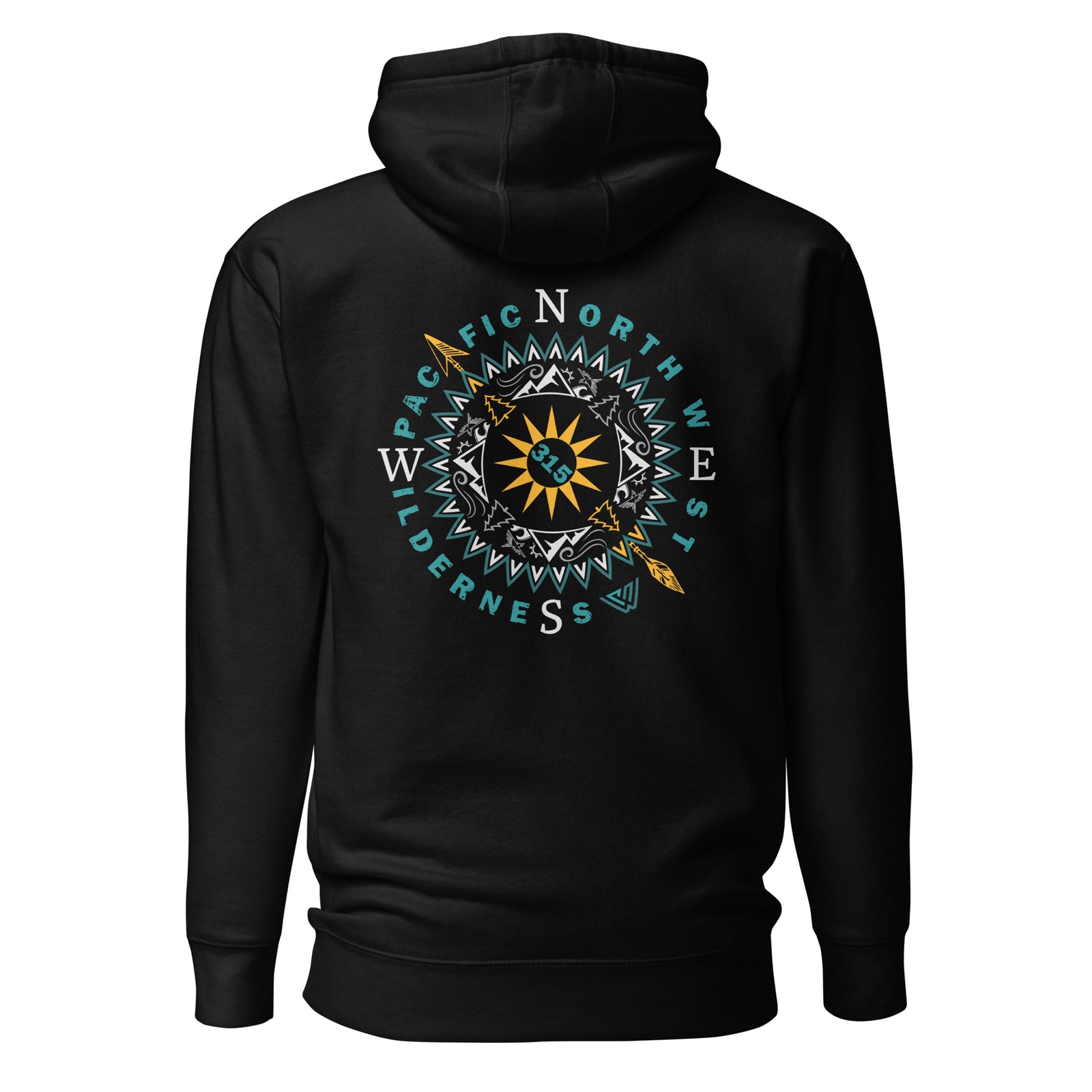 Sun n Peaks Compass Pullover Hoodie - Black - Back