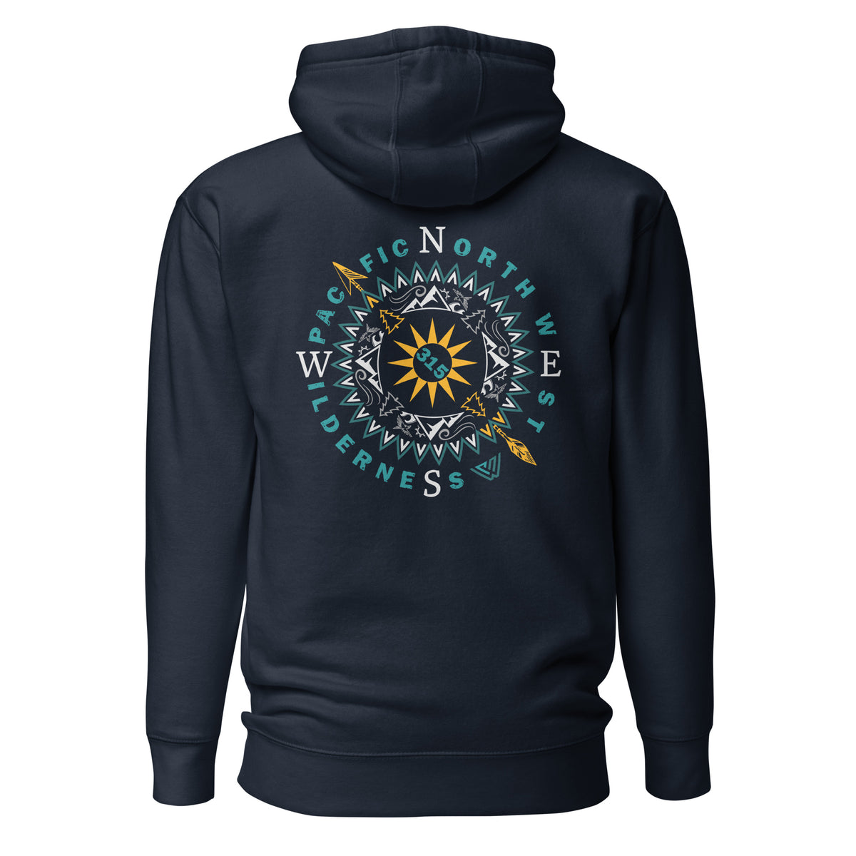 Sun n Peaks Compass Pullover Hoodie - Navy - Back