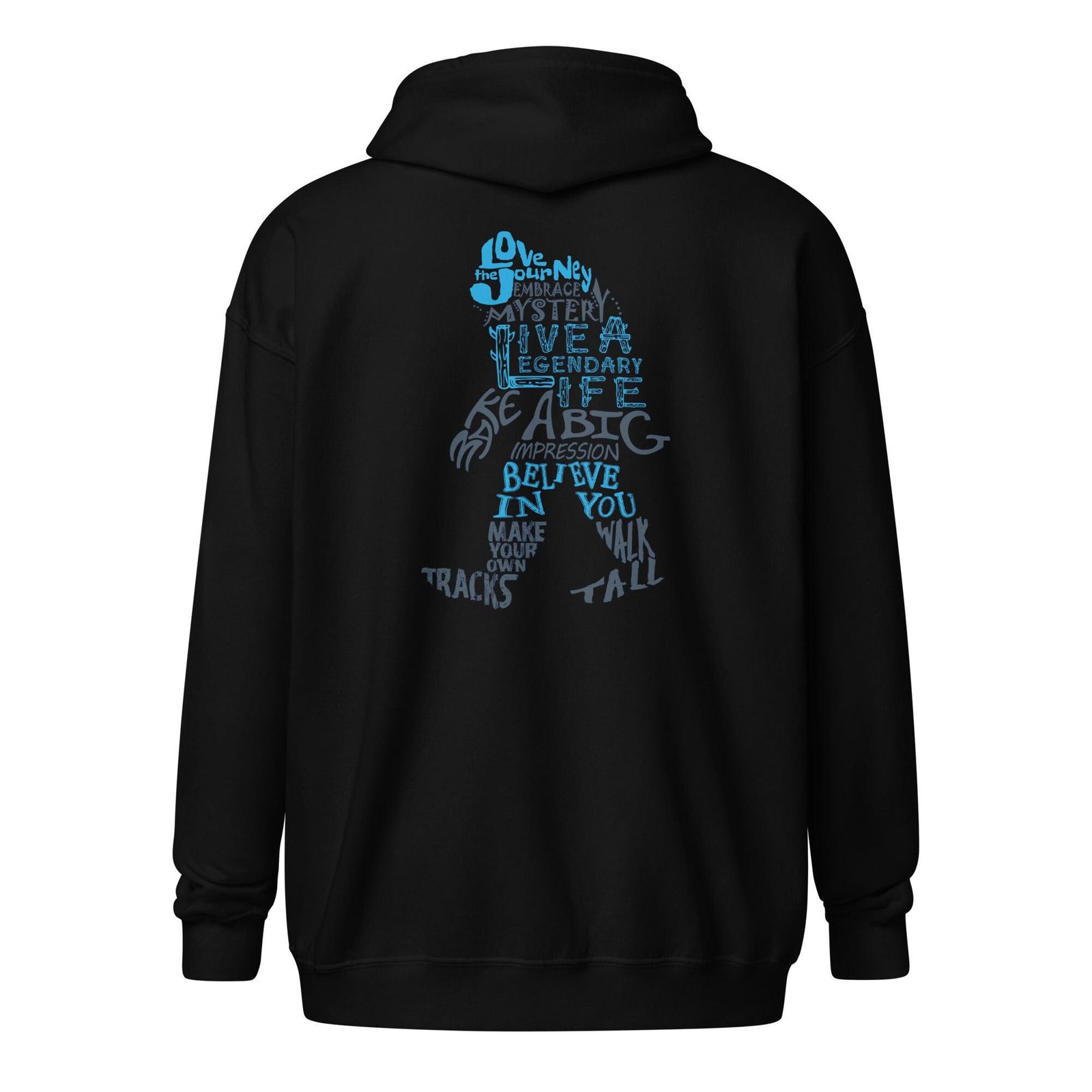 Bigfoot Wisdom Zip Hoodie - Black - Back