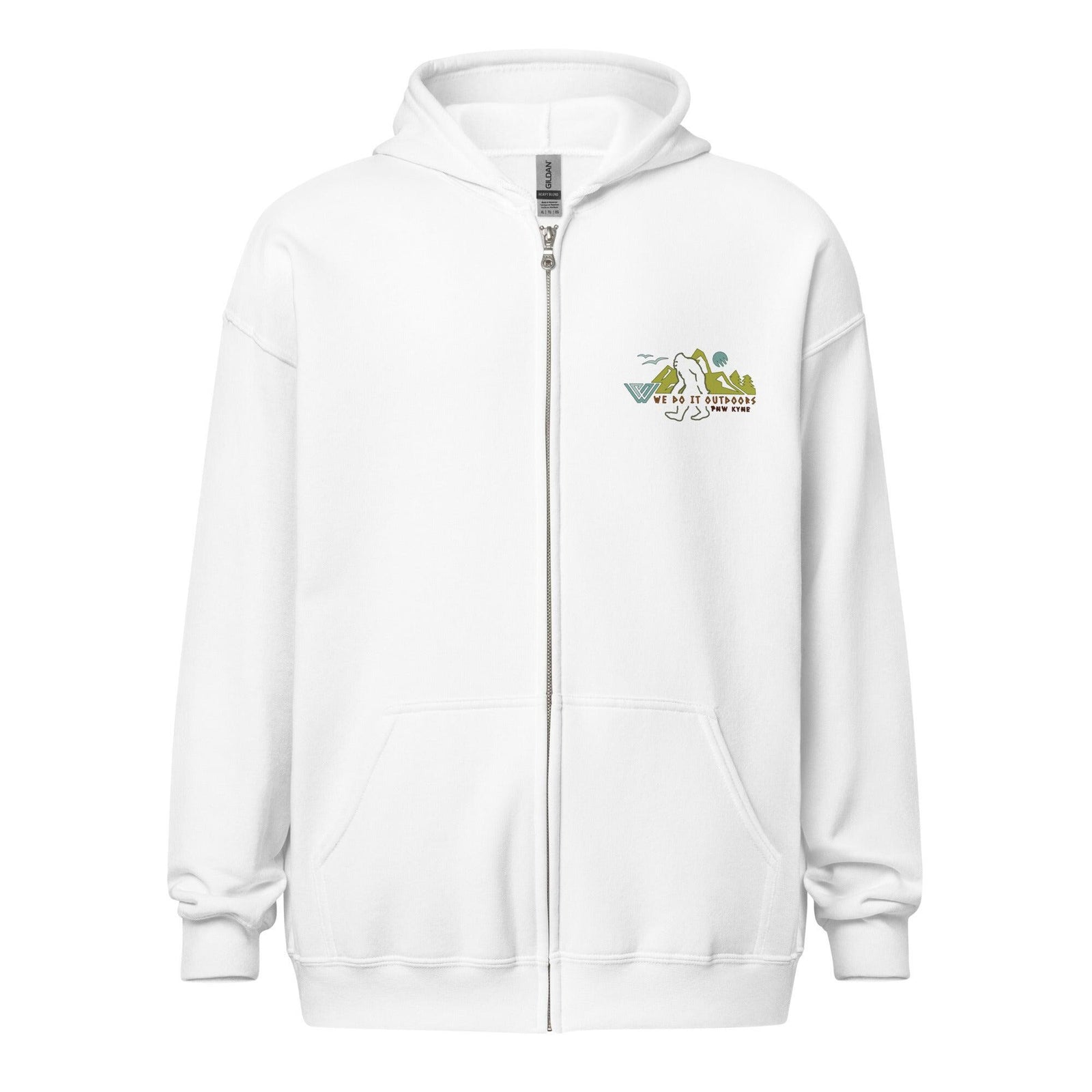 Bigfoot Wisdom Zip Hoodie - White - Front