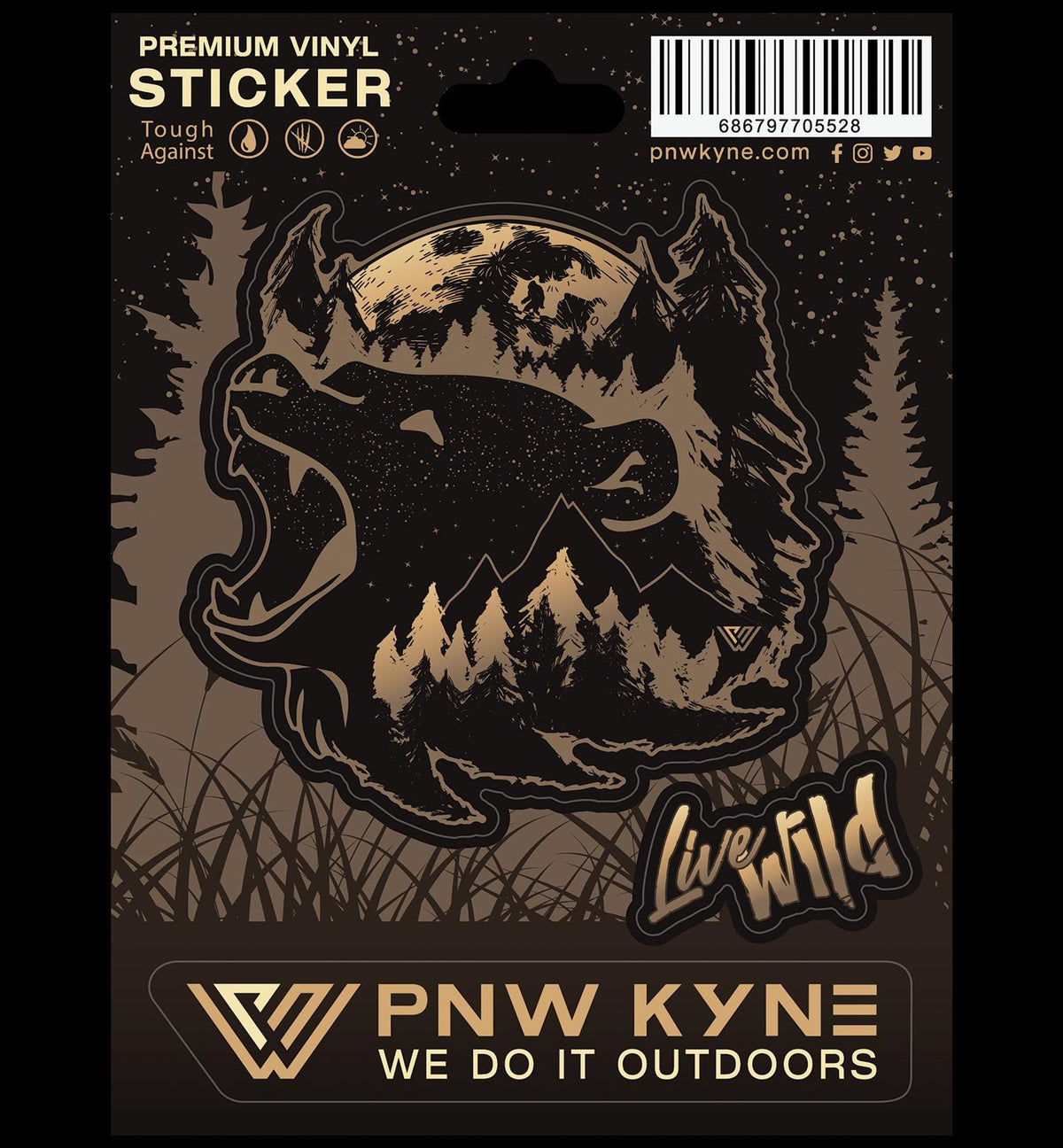 Live Wild Bear Sticker Sheet