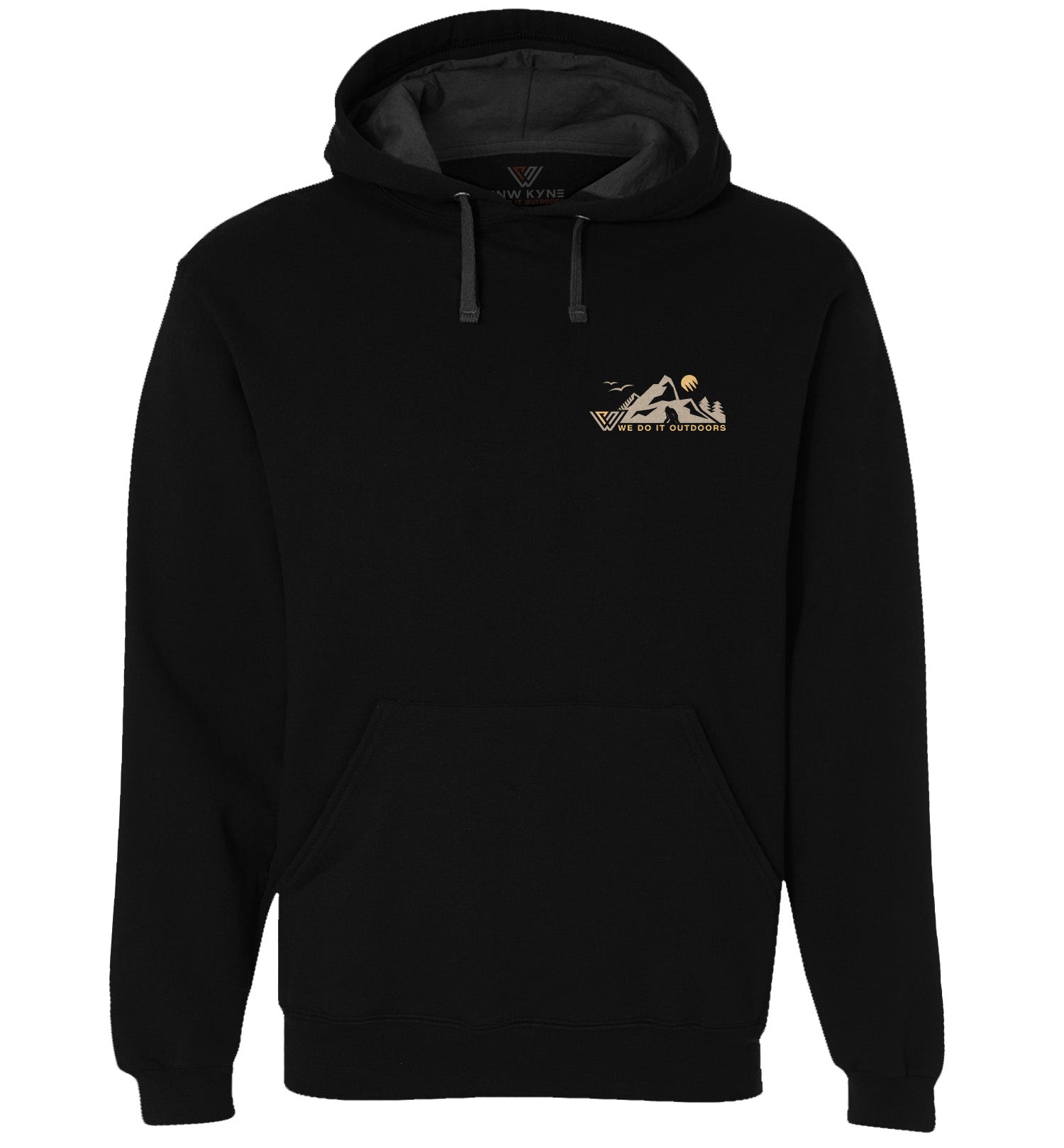 Around the PNW Pullover Hoodie Sweatshirt - Front - Black