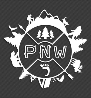 Around the PNW - Accessory - Decal - White - 8 Inch - PNW Journey