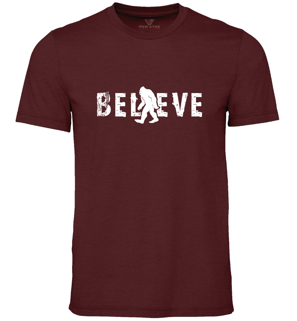 Bigfoot Believe Short Sleeve Shirt - Heather Cardinal