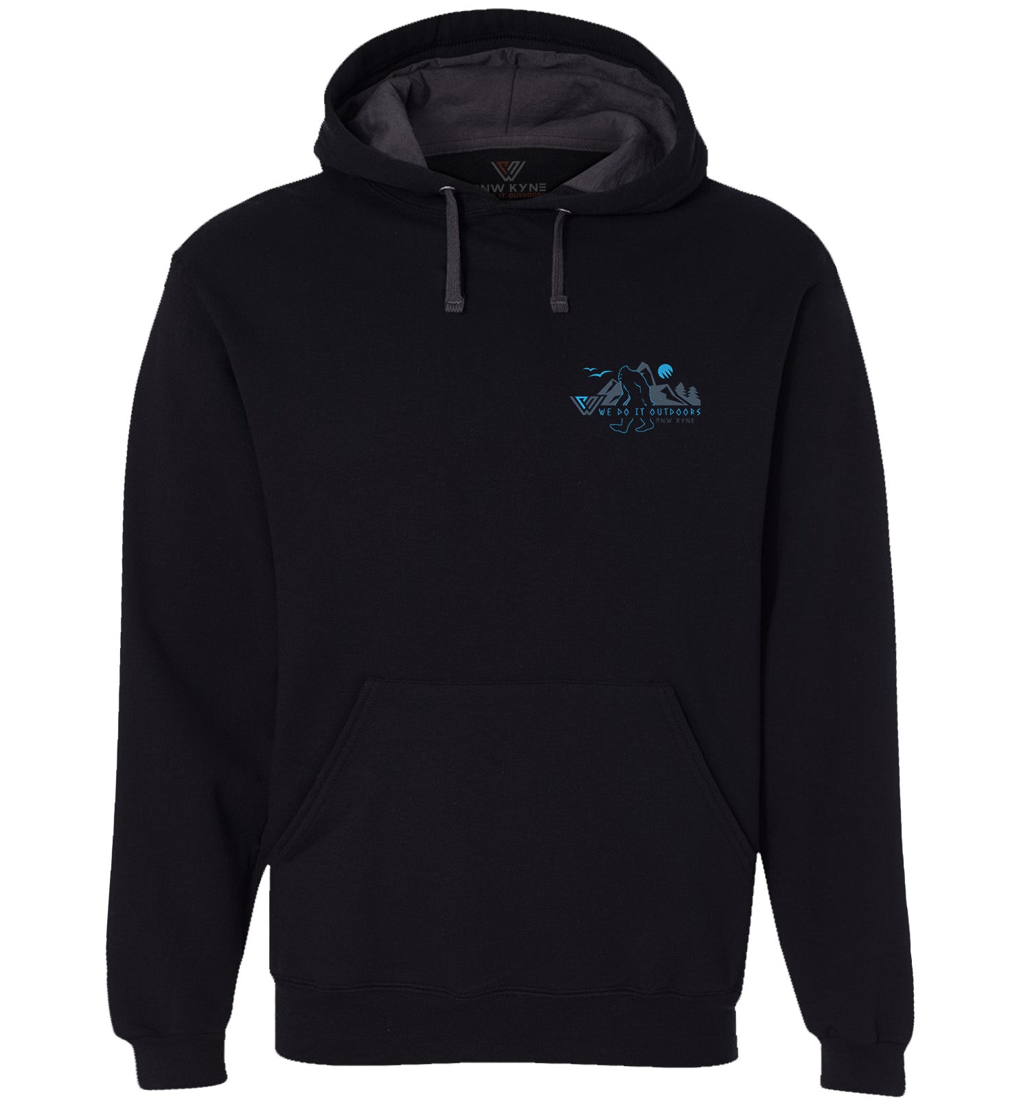 Bigfoot Wisdom Pullover Hoodie Sweatshirt - Blues - Black