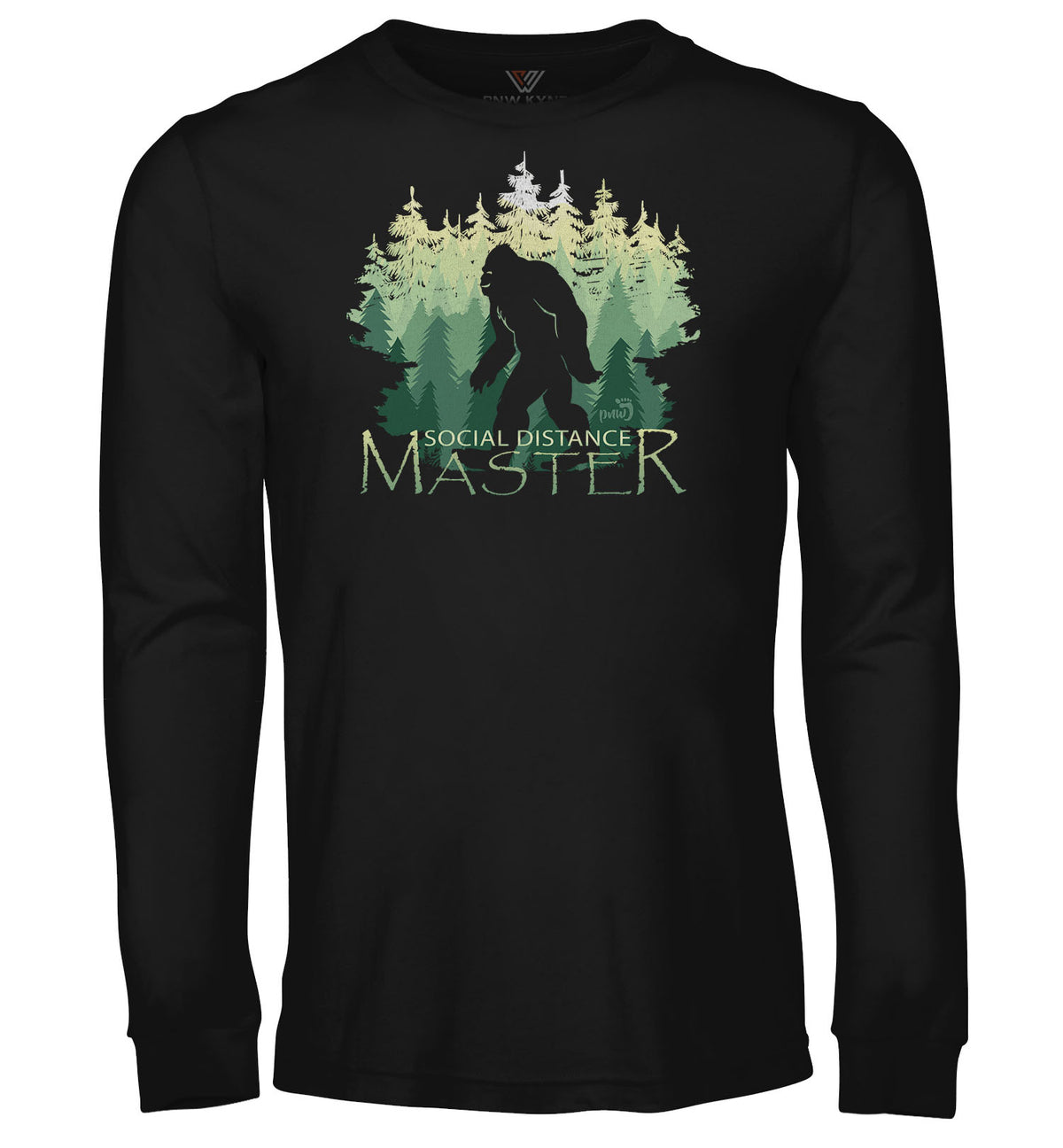 Bigfoot Shirt - Social Distance Master - Long Sleeve - Front - Black