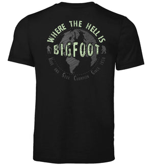 Bigfoot Shirt - WTHIB Hide and Seek Champion - Short Sleeve - Back - Black