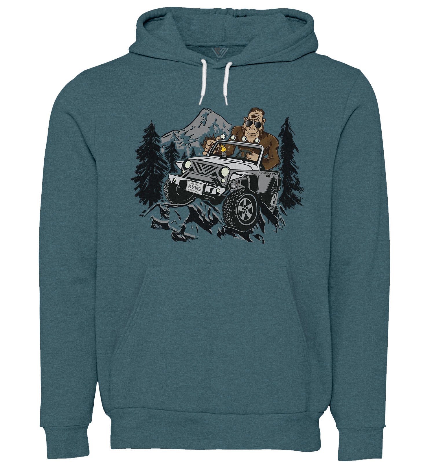 Bigfoot Sweatshirt - Jeepin Bigfoot - Pullover Hoodie - Front - Heather Slate
