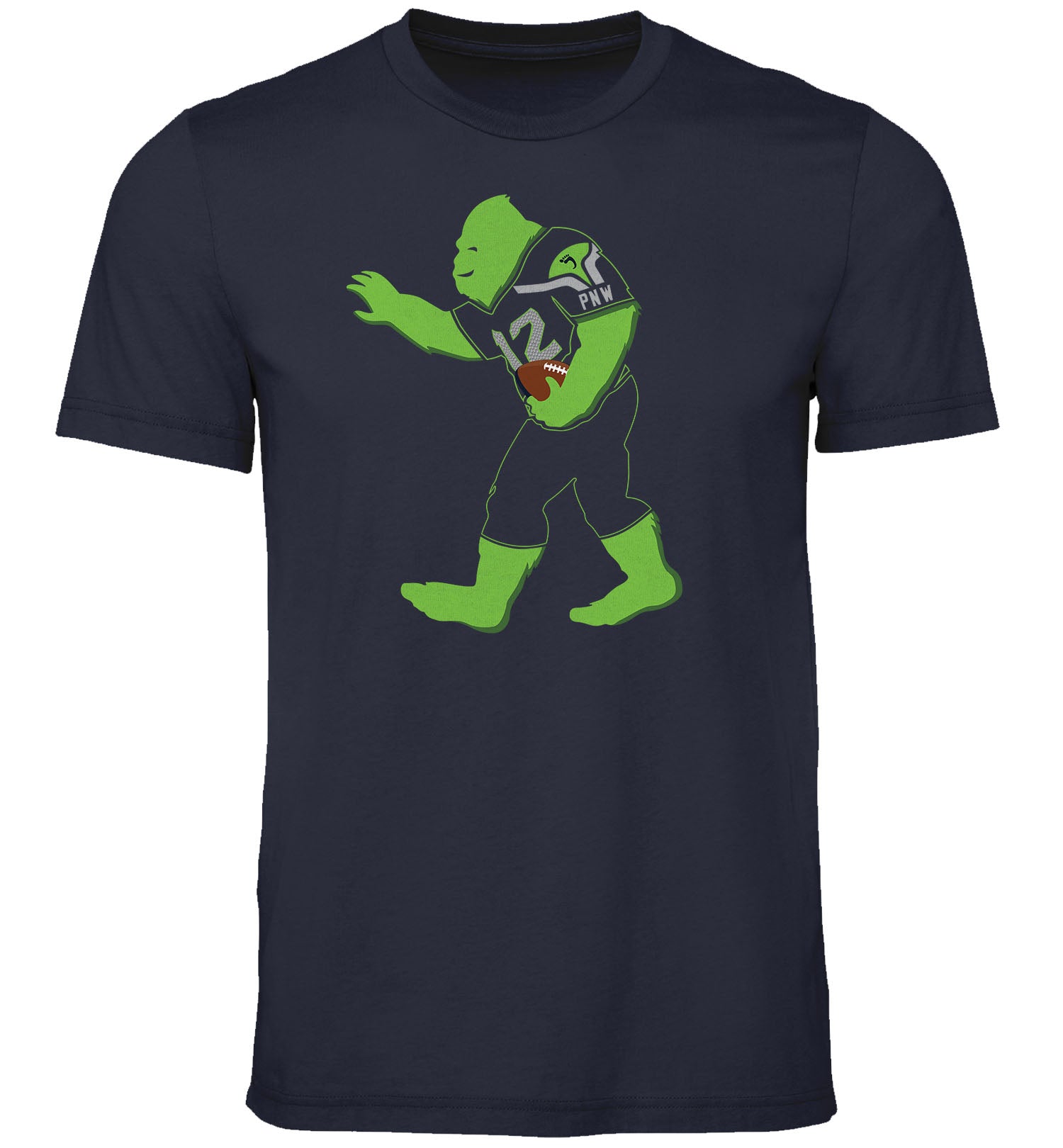 12th Man Football Squatch Short Sleeve Shirt - Front - Navy